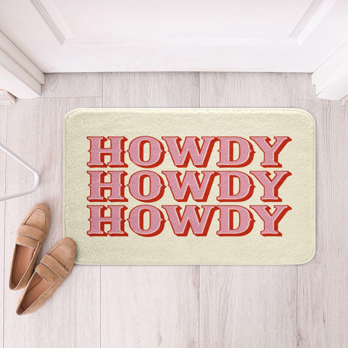 Feelyou Printed Bath Mats for Kids Boys Children - Vintage Art Pink Bathroom Accossories 16"x24"