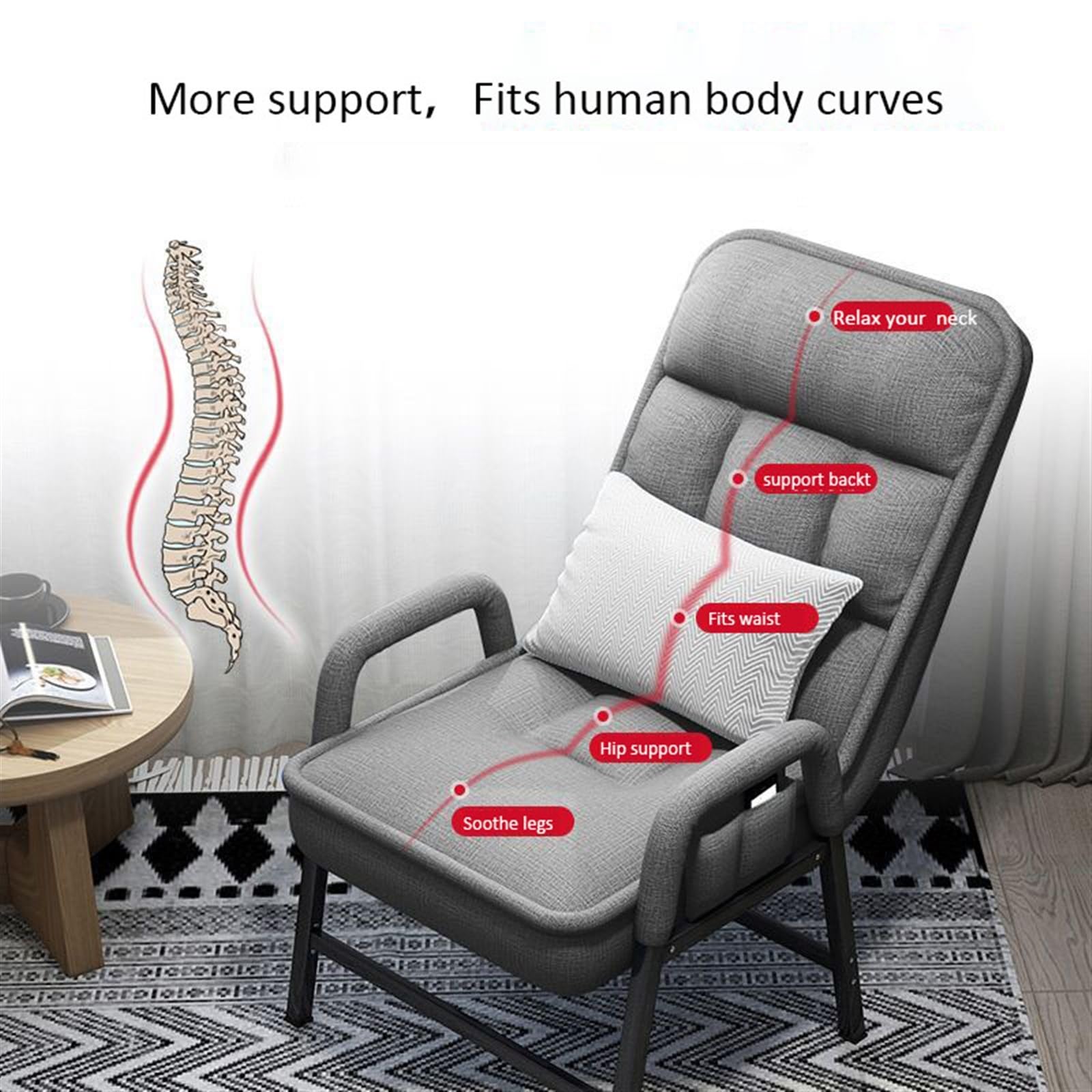 Amazon｜オットマン付きレイジーチェア、モダンなラウンジアームチェア