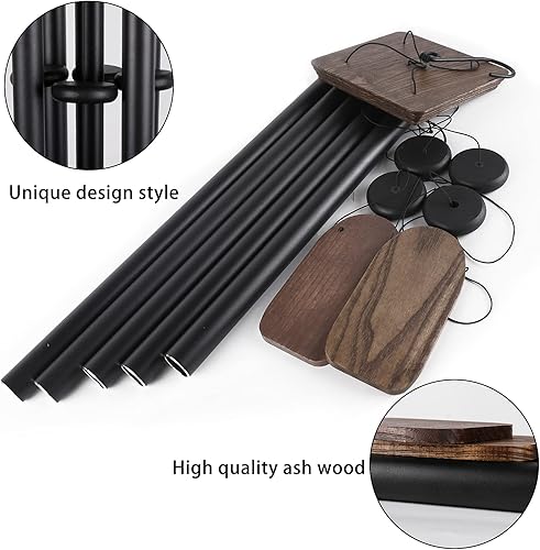 Miniatura 4 de Campanillas de viento grandes de 48 pulgadas para tono profundo exterior, campanillas de viento de madera al aire libre, regalos conmemorativos para