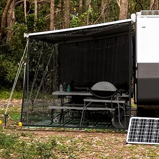 Filluck RV Awning Shade Screen with Zipper - Next Gen RV Awning Screen for Trailer Camper, UV Blocker Completed Kits. mesh Camper Sun shadeTrailer Awning Shade Screen (7'x9'-Side Shade)