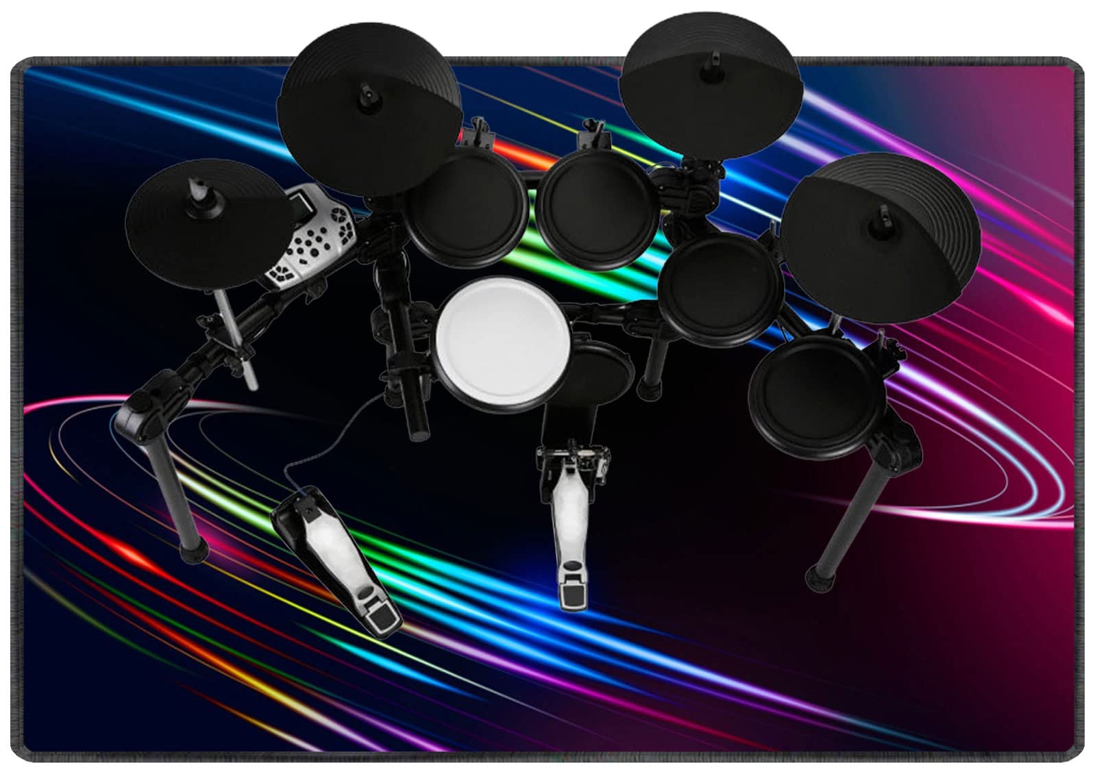 Tappeto per Batteria Tappetino per Batteria Tappetino Insonorizzato Tappeto Drum Carpet per Batterie Acustica elettroniche Rullante Snare Drum Grancassa Tappeto Antiscivolo (80CM - 200CM)
