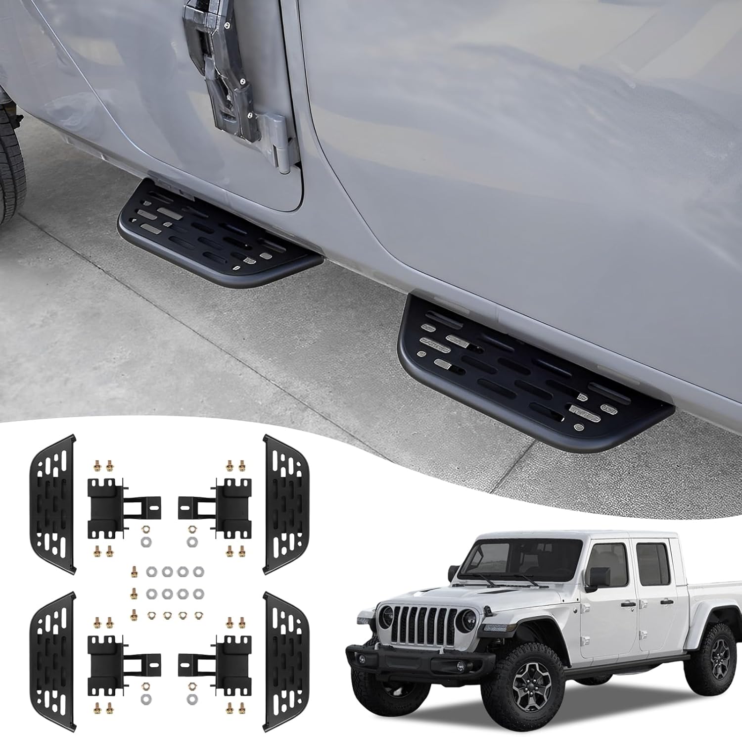 Amazon Utiiy 20192023 Jeep Gladiator JT 4ドア ランニングボード スチールサイドステップ