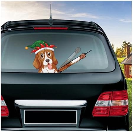 Amazon Co Jp ステッカー 車 x17 4cm3dカーステッカーかわいい漫画の犬シリーズ面白い動く足窓ワイパーステッカーと車 のスタイリング用デカールリアフロントガラスステッカー 2pcs 車 バイク