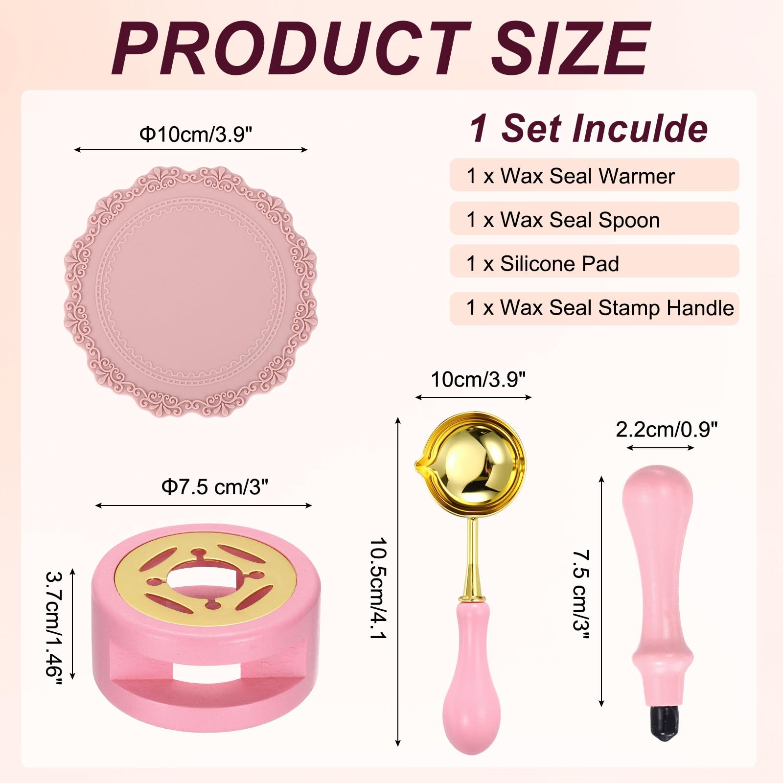 PATIKIL Wax Stamp Seal Kit Include Sealing Warmer, Melting Spoon, Silicone Pad, Stamp Handle - Image 2