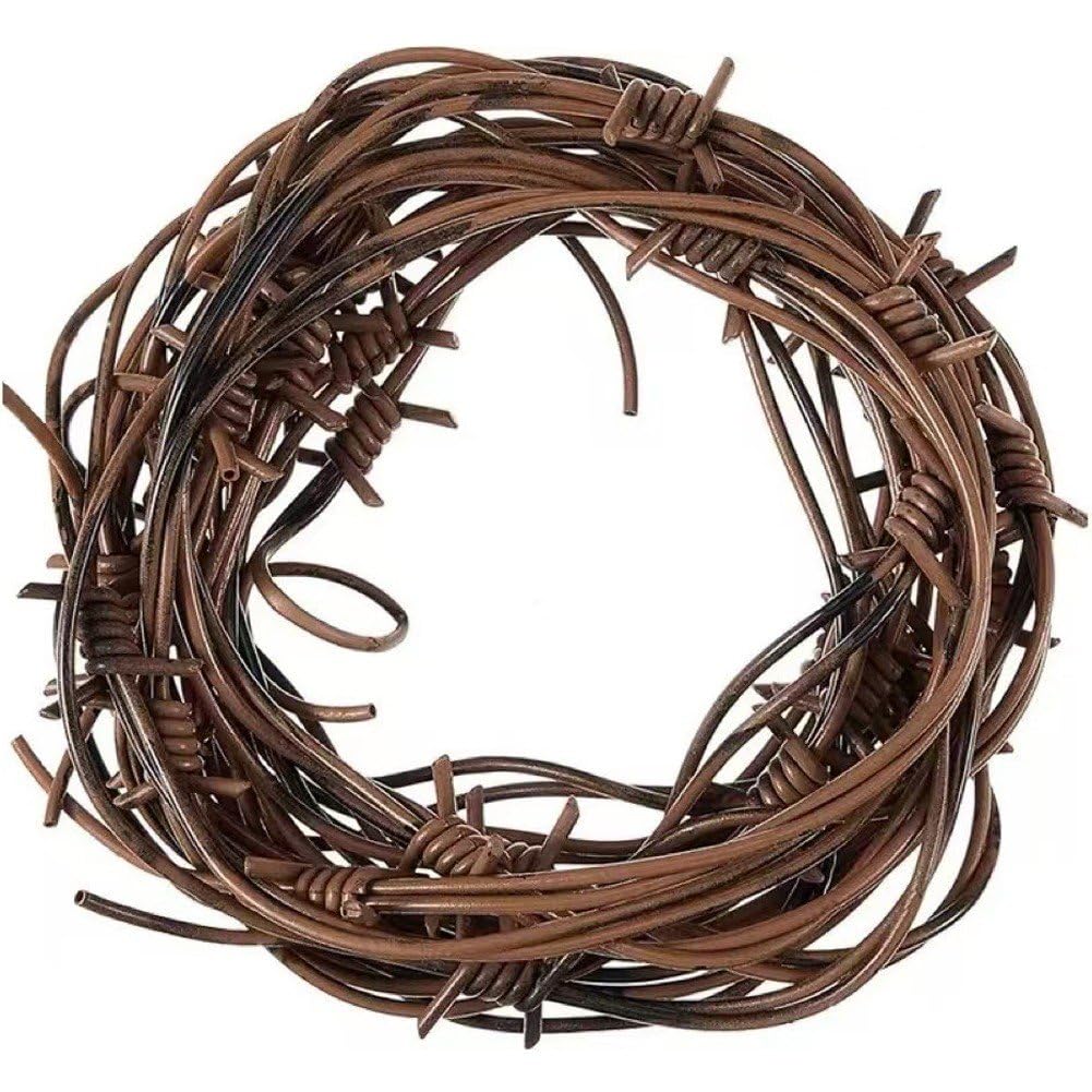 Dinntty 2.5m Fake Rusted Barb Wire Decoration Halloween Barbed Wires Garland Haunted House Costume Prop Party Decorations