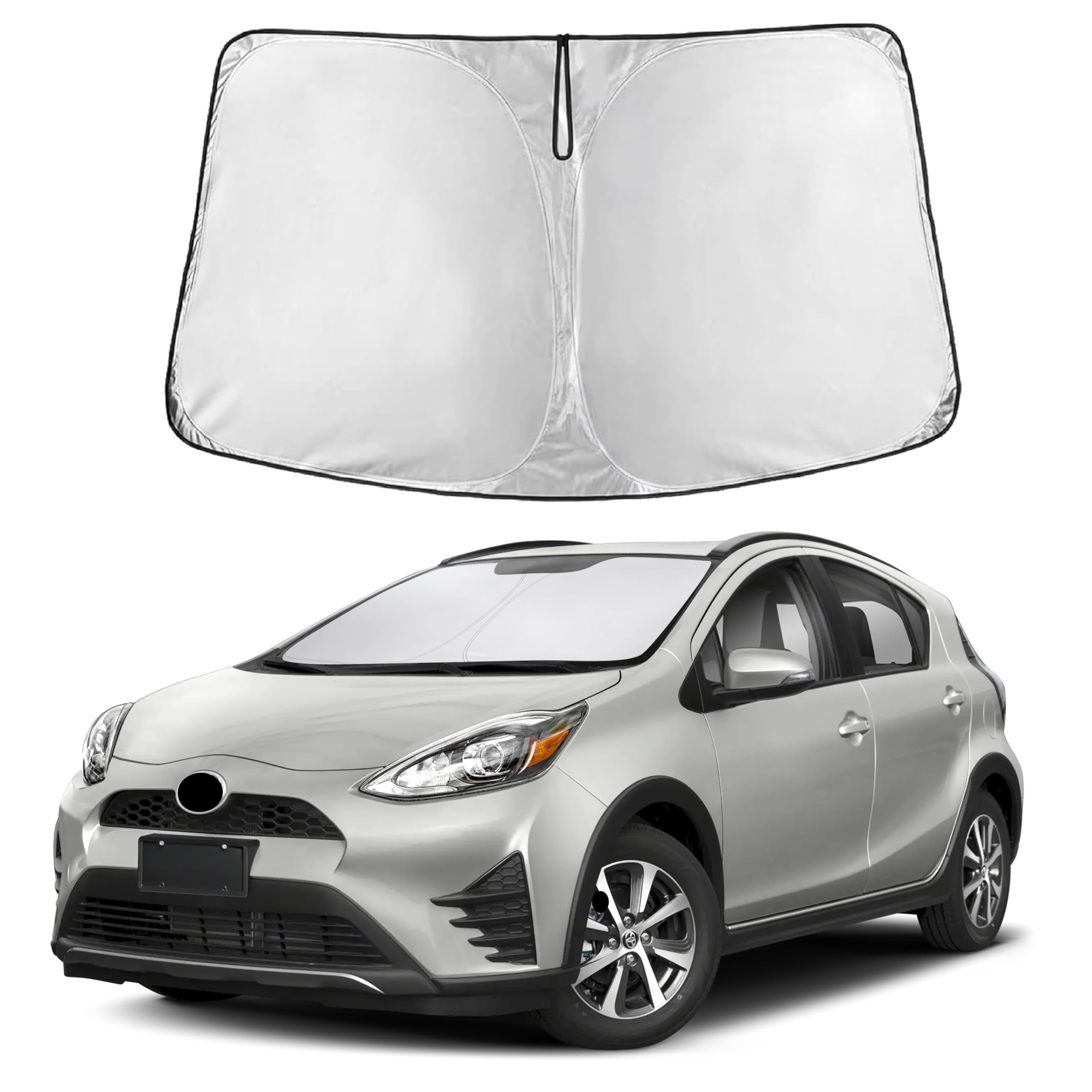 EcoNour Windshield Sun Shade Compatible for Toyota Prius C 2012-2018 2019