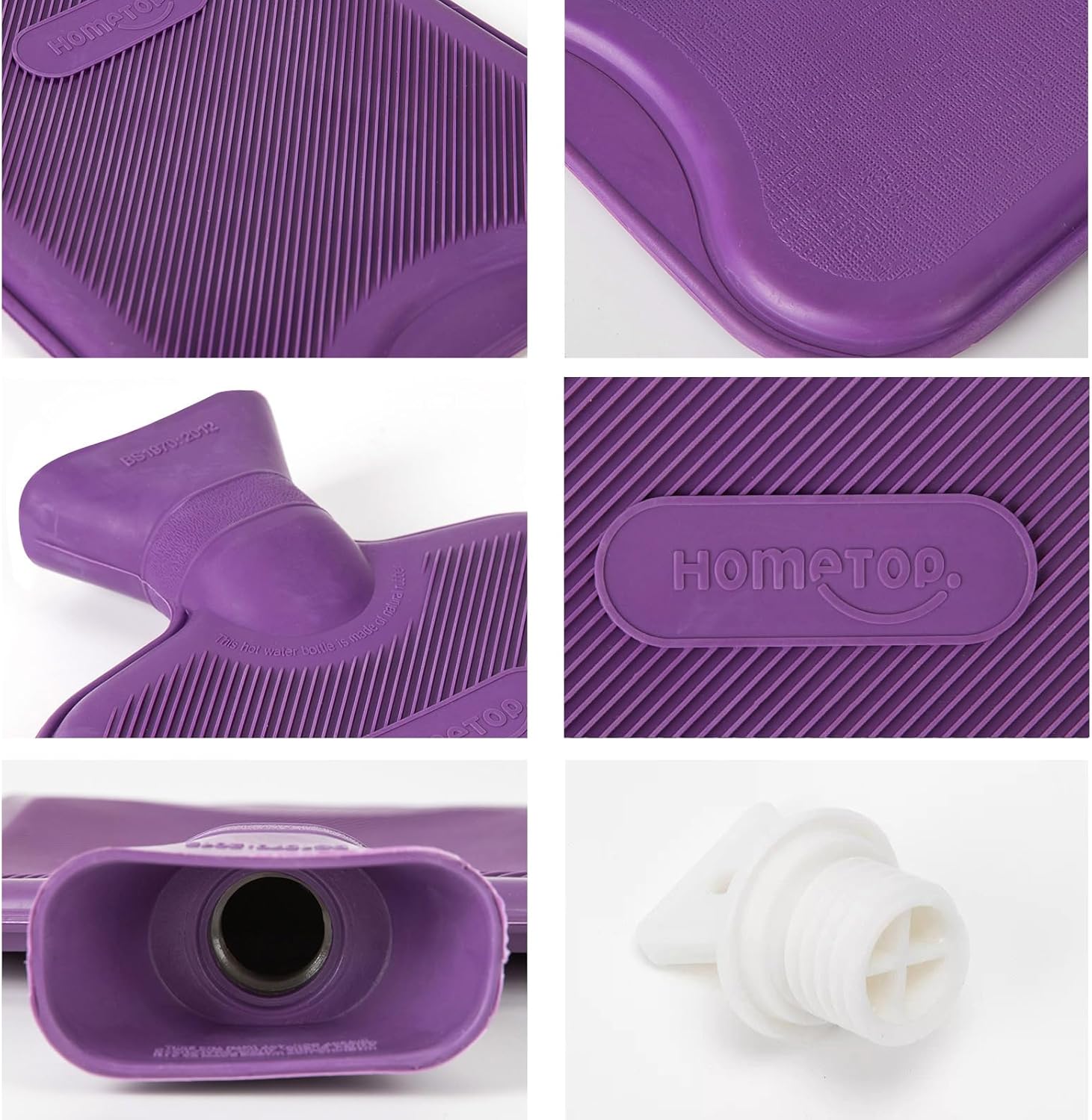 HomeTop Premium Classic Rubber Hot and Cold Water Bottle with Cute Stuffed Fox Cover (2L, Purple) : Health & Household