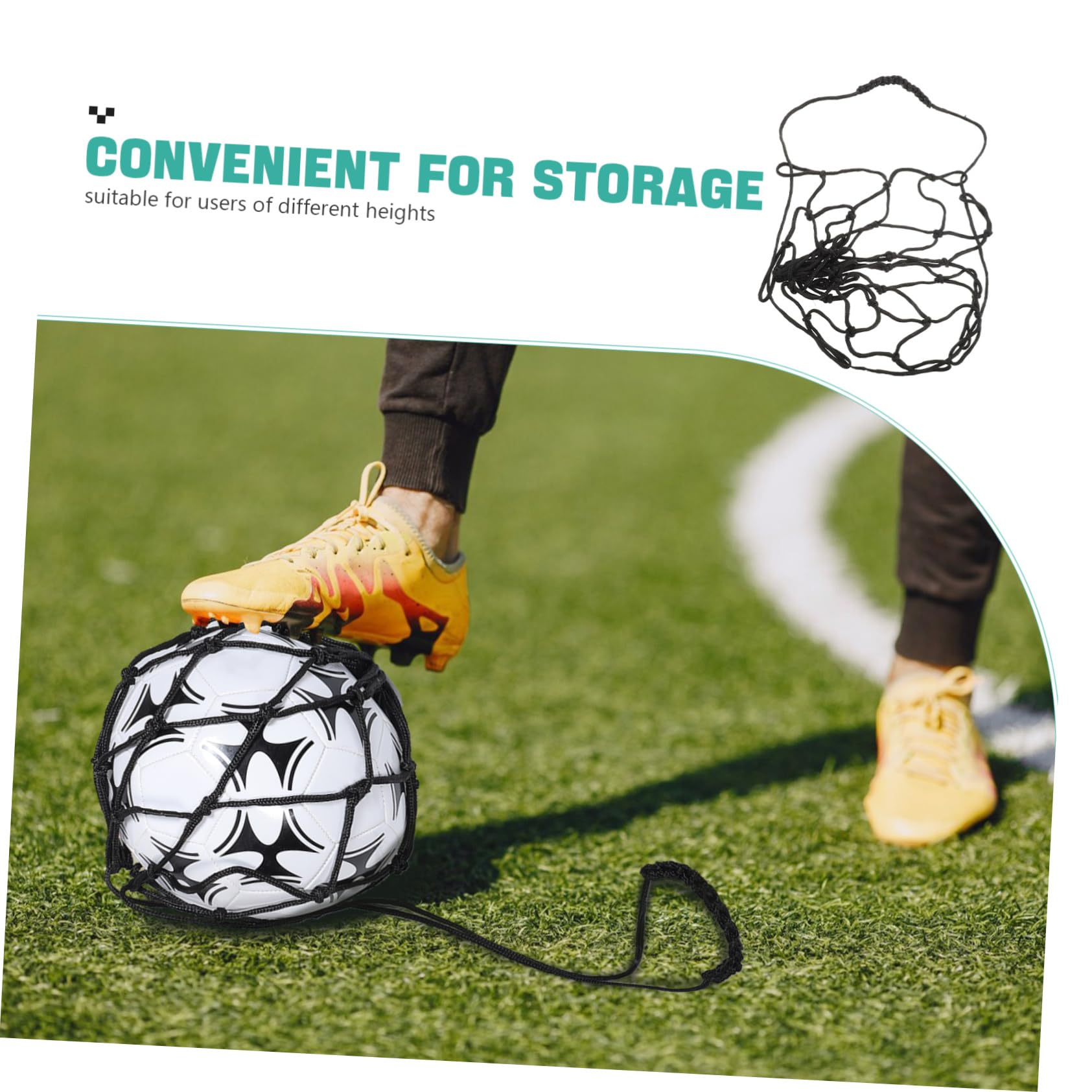 Gogogmee Football Throw Trainer Soccer Ball Kicker Net Training Net Bag Youth Soccer Practice Durable Nylon Material