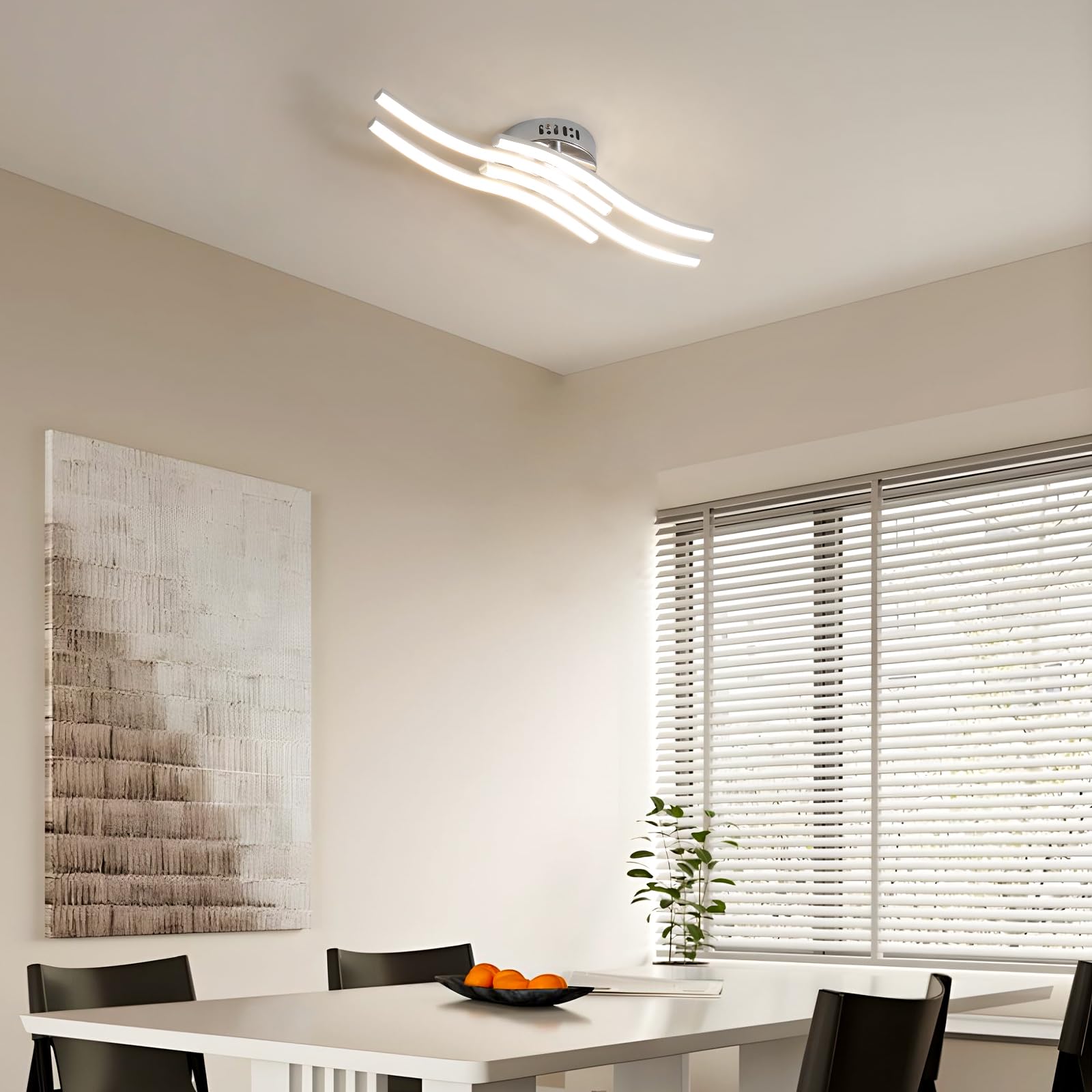 Osairous Plafoniera LED Soffitto Moderno, 24W 2300LM Lampada da Soffitto in Acrilico, Luce Bianca Neutra 4000K per Soggiorno Camera da Letto Cucina e Ristorante,53CM