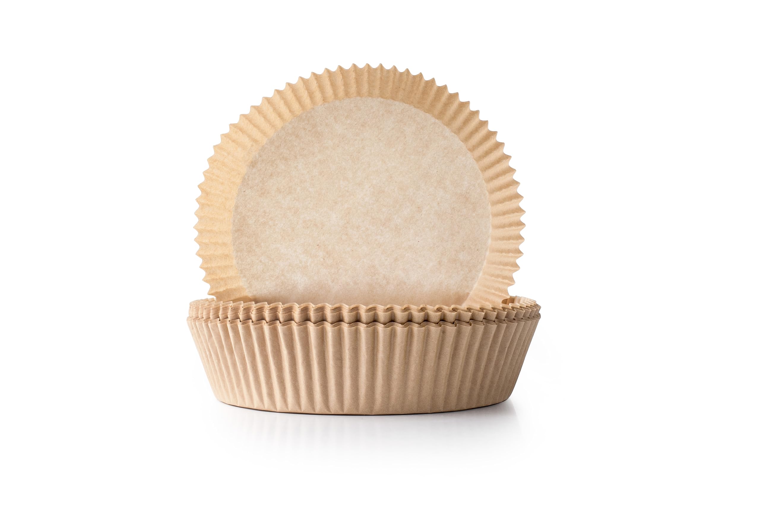 IBILI - Disposable Round Air Fryer Tray - 20 cm - Pack of 50 Units - Waterproof and Absorbent - Made of Food Grade Wood Pulp