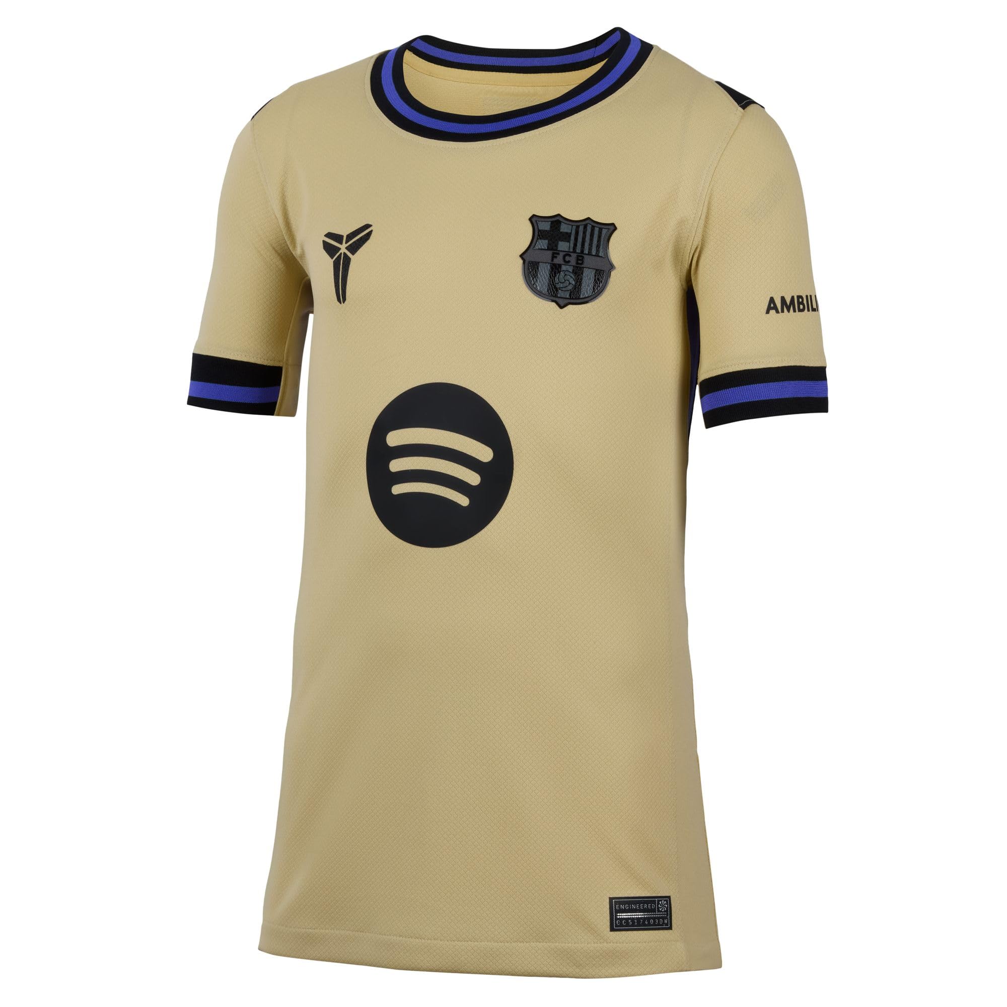 Nike Fc Barcelona 25 26 Kids Dri Fit Stadium Ss Away Shirt Yellow