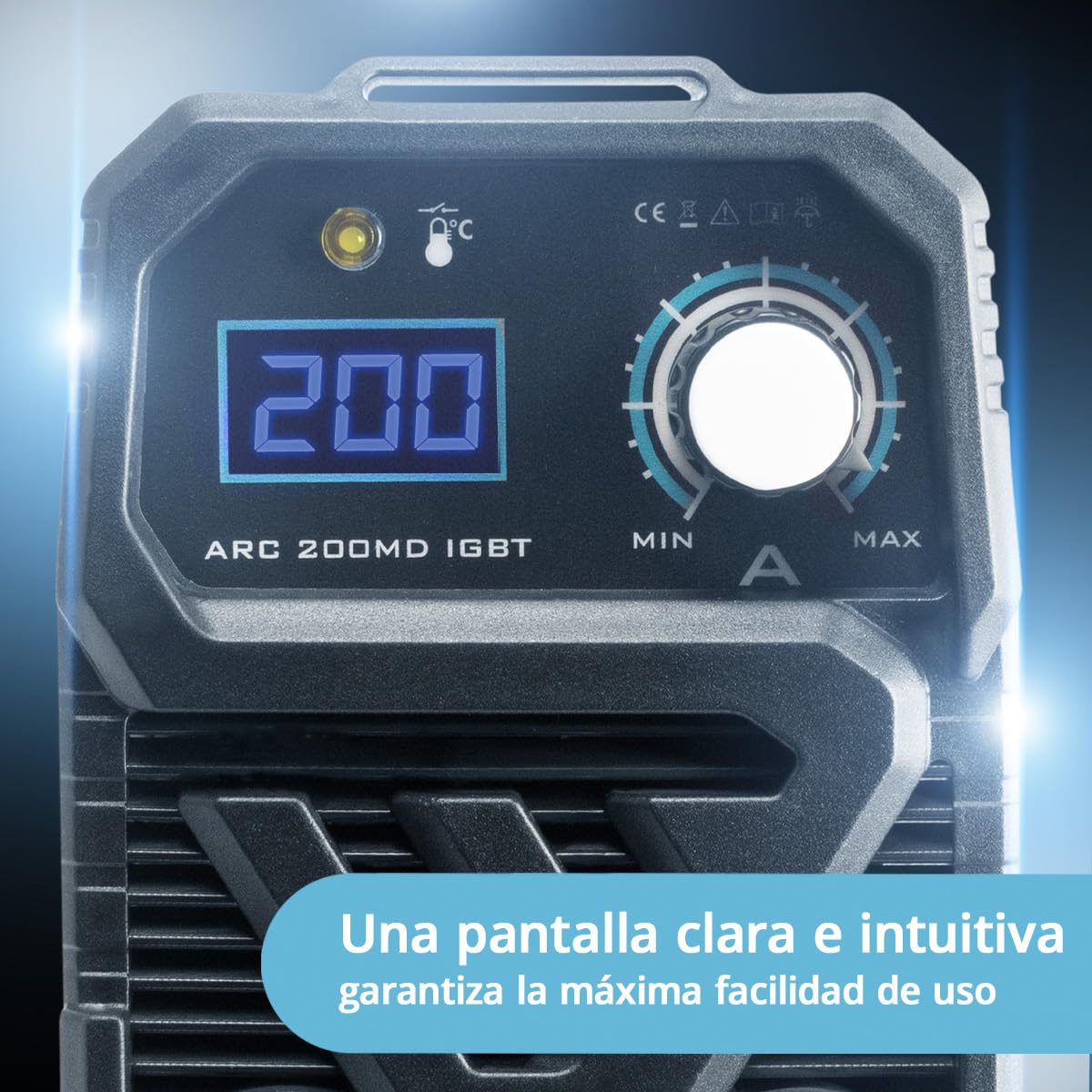STAHLWERK Soldadora de electrodos 160 MD – Equipo completo – Máquina de soldar MMA/Electrodo, 160 A, uso flexible sin gas, compacta y ligera, ampliable a DC TIG, Anti-Stick, refrigeración inteligente