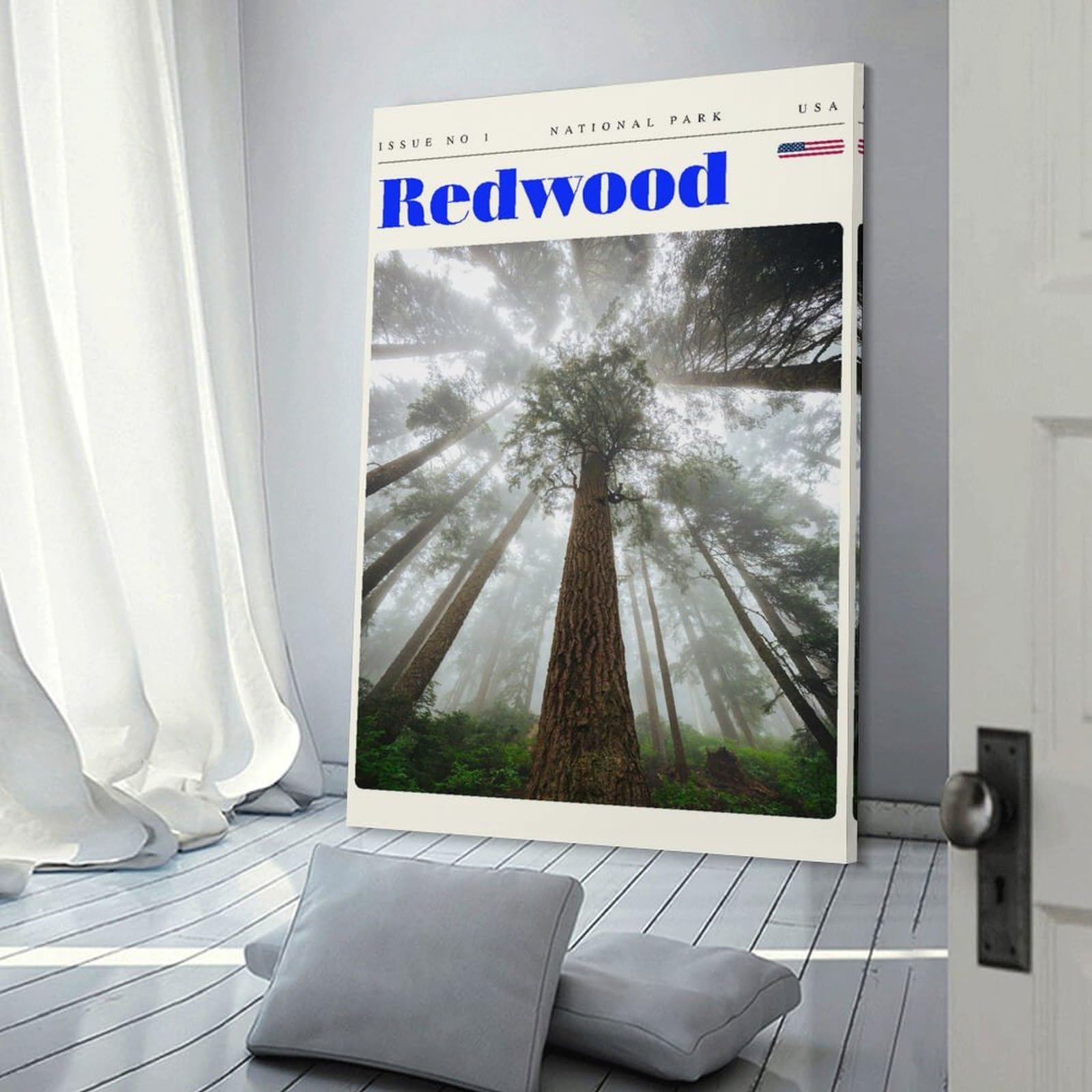 Junmoney Redwood National Park Travel Art Room Decor Wall Art 24x36inch(60x90cm), for Bedroom Walls, Guest Spaces Or Lounges, An Easy Wall Refresh for Bedrooms