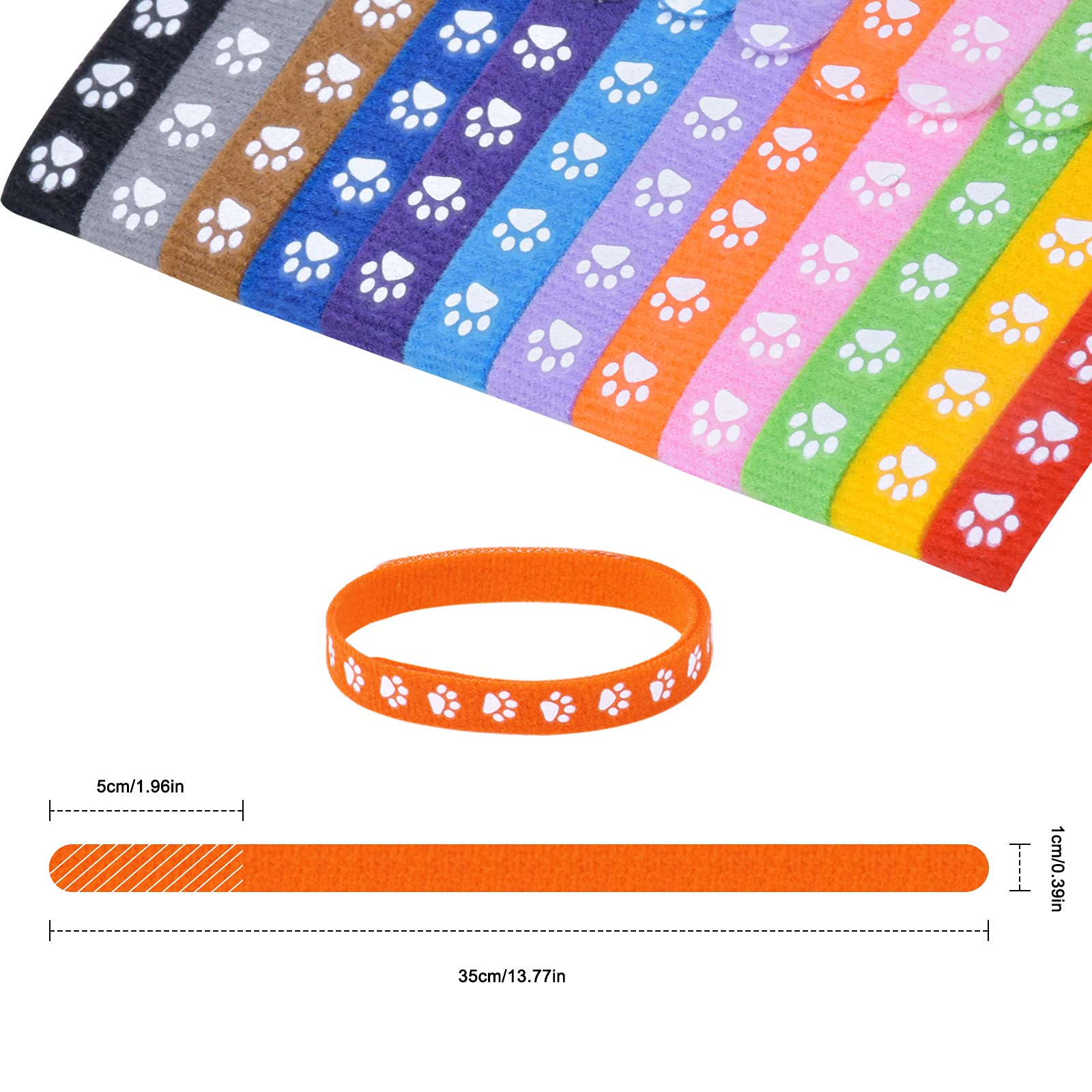 12 Collari Identificativi Per Cuccioli - Morbidi, Regolabili, Multicolore, Per Cani E Gattini Neonati