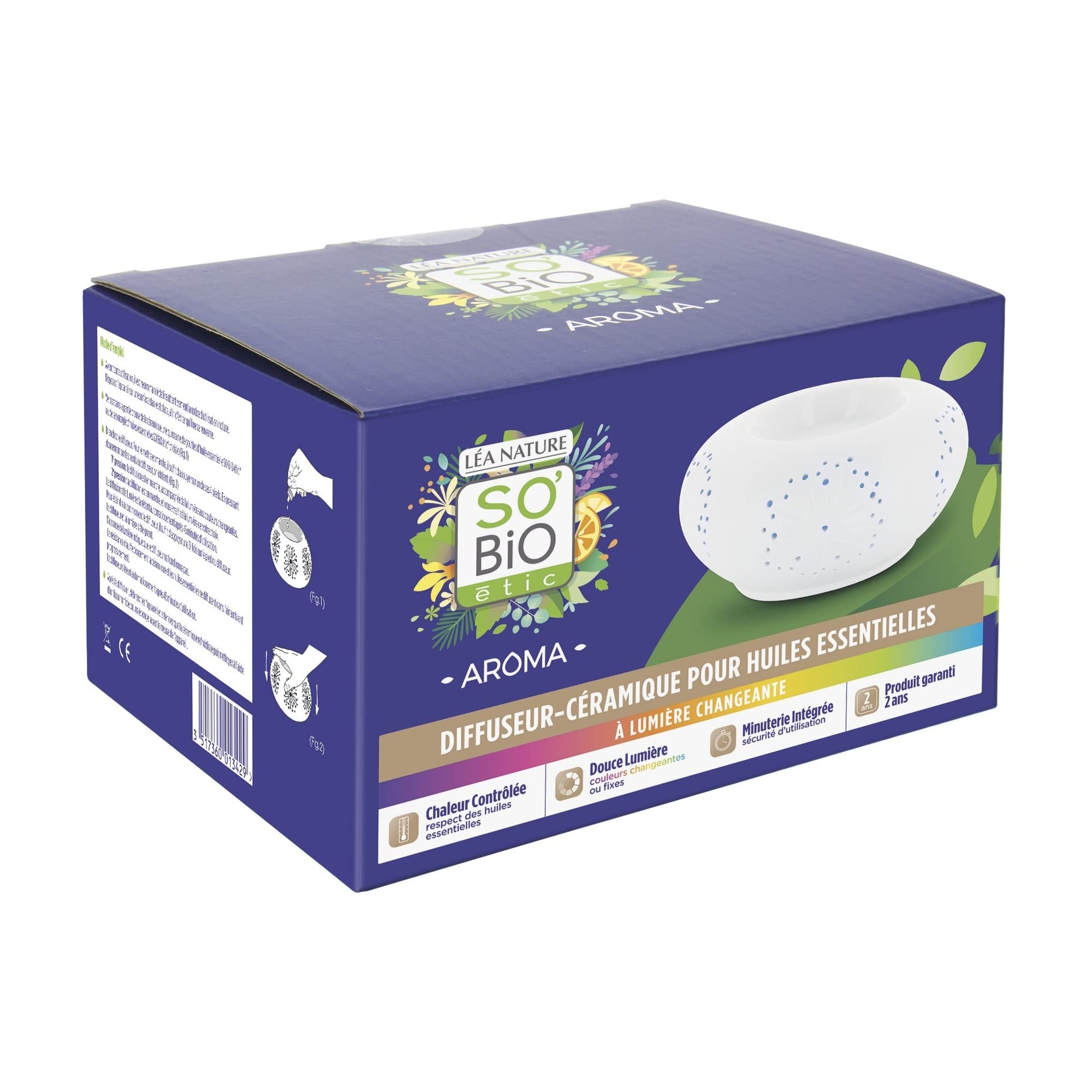 So'Bio étic - Ceramiczny dyfuzor olejków eterycznych - zmieniające się światło