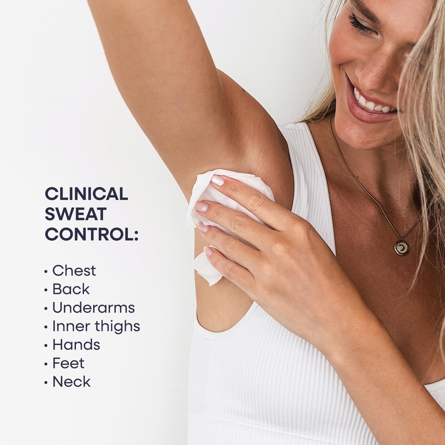 Duradry Sweat Control Body Wipes – Full-Body Sweat Protection, Unscented | Easy-to-use sweat control for chest, hands, feet, back, groin and more. Stay fresh and confident wherever the day takes you.
