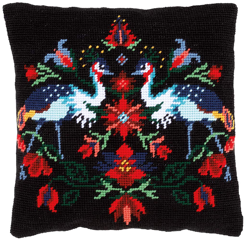 Vervaco Cross Stitch Tapestry Cushion Camille Outlined Cross Stitch Vorbeze Nice, Cotton, Multicoloured, 40 x 40 x 0.3 cm