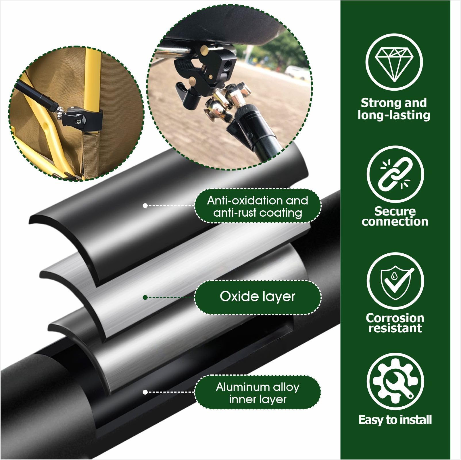 Barra de Remolque de Bicicleta eléctrica, Brazo de Enganche Plegable para Remolque de Carga para Bicicleta eléctrica, Compatible con Bicicletas Plegables y eléctricas