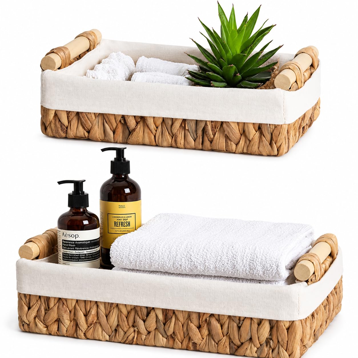 Rattanzenith Water Hyacinth Bathroom Baskets