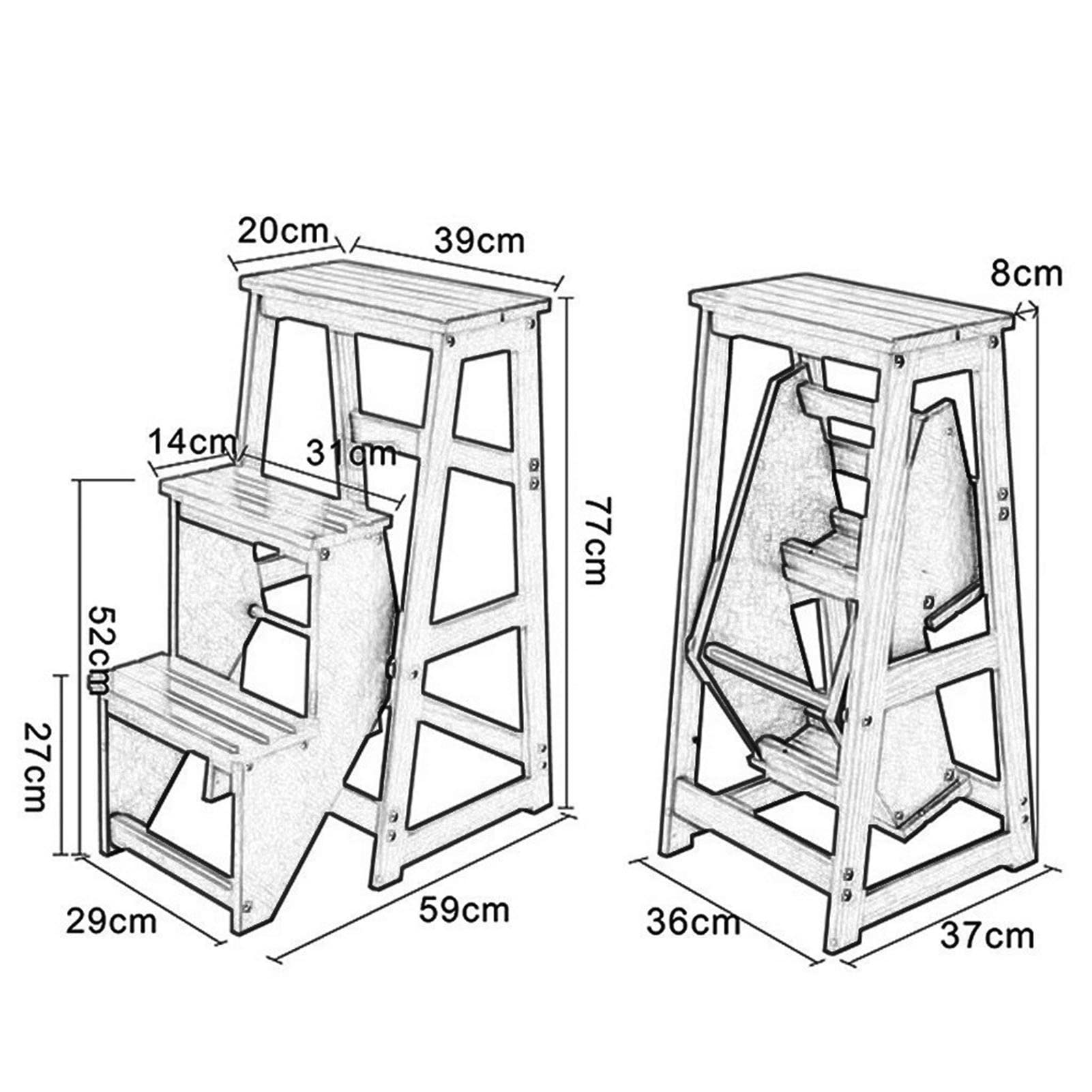 Taburete de plegable de 3 portátil ahorra espacio para el hogar cocina camping estante de flores banco de zapatos silla plegable versátil para un fácil acceso