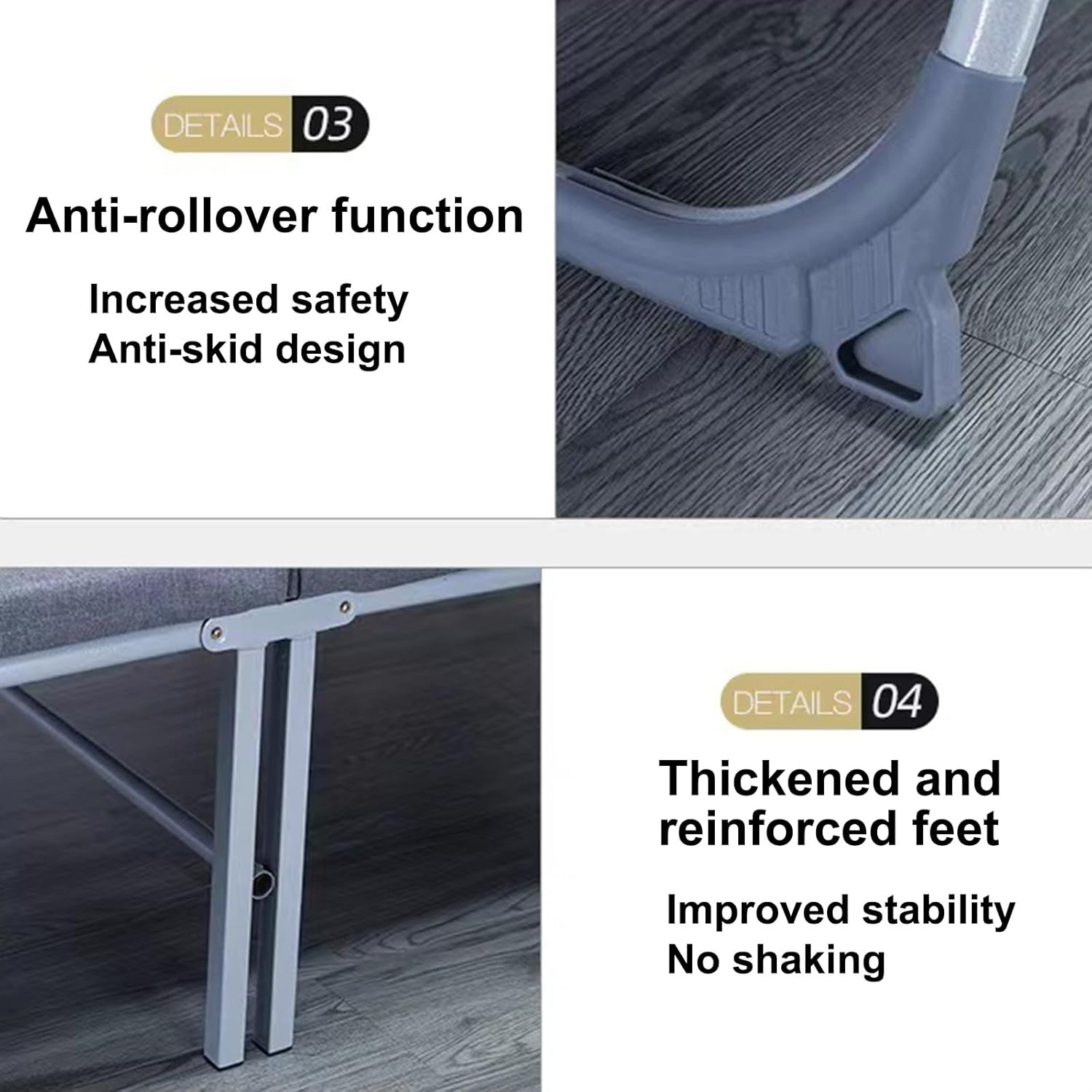 Portable Folding Bed for Adults - Twin Size Metal Bed with Universal Wheels, Multi-Functional Folding Cot for Home, Office & Outdoor Use (185x60x35cm)