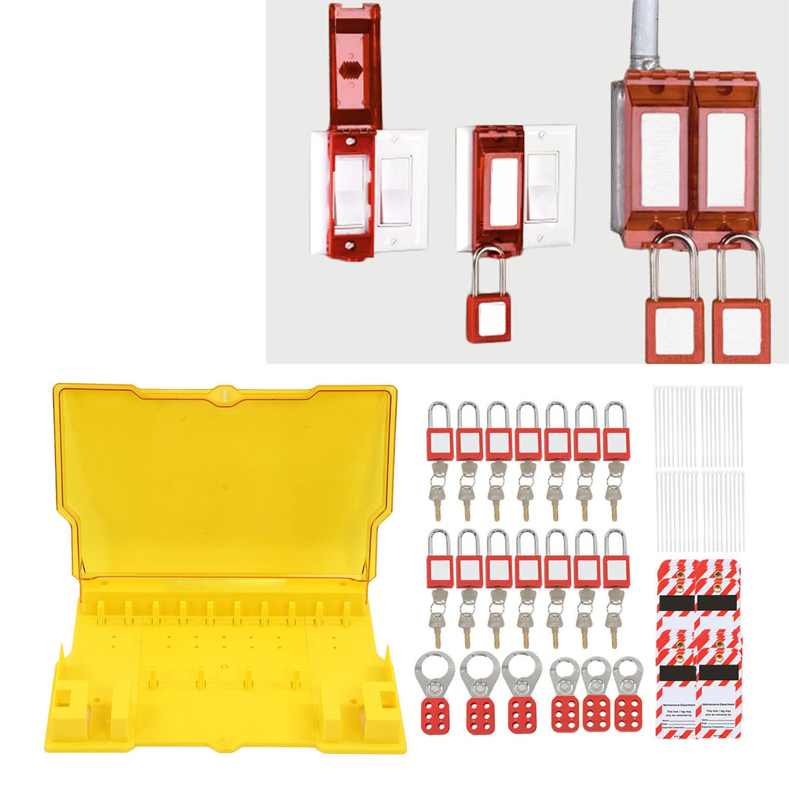 Kit de etiquetado de bloqueo, kit de etiquetado, estación de etiquetado de bloqueo con dispositivos Loto, kits de bloqueo eléctrico, kit de etiquetado de bloqueo, carcasa profesional de una pieza,