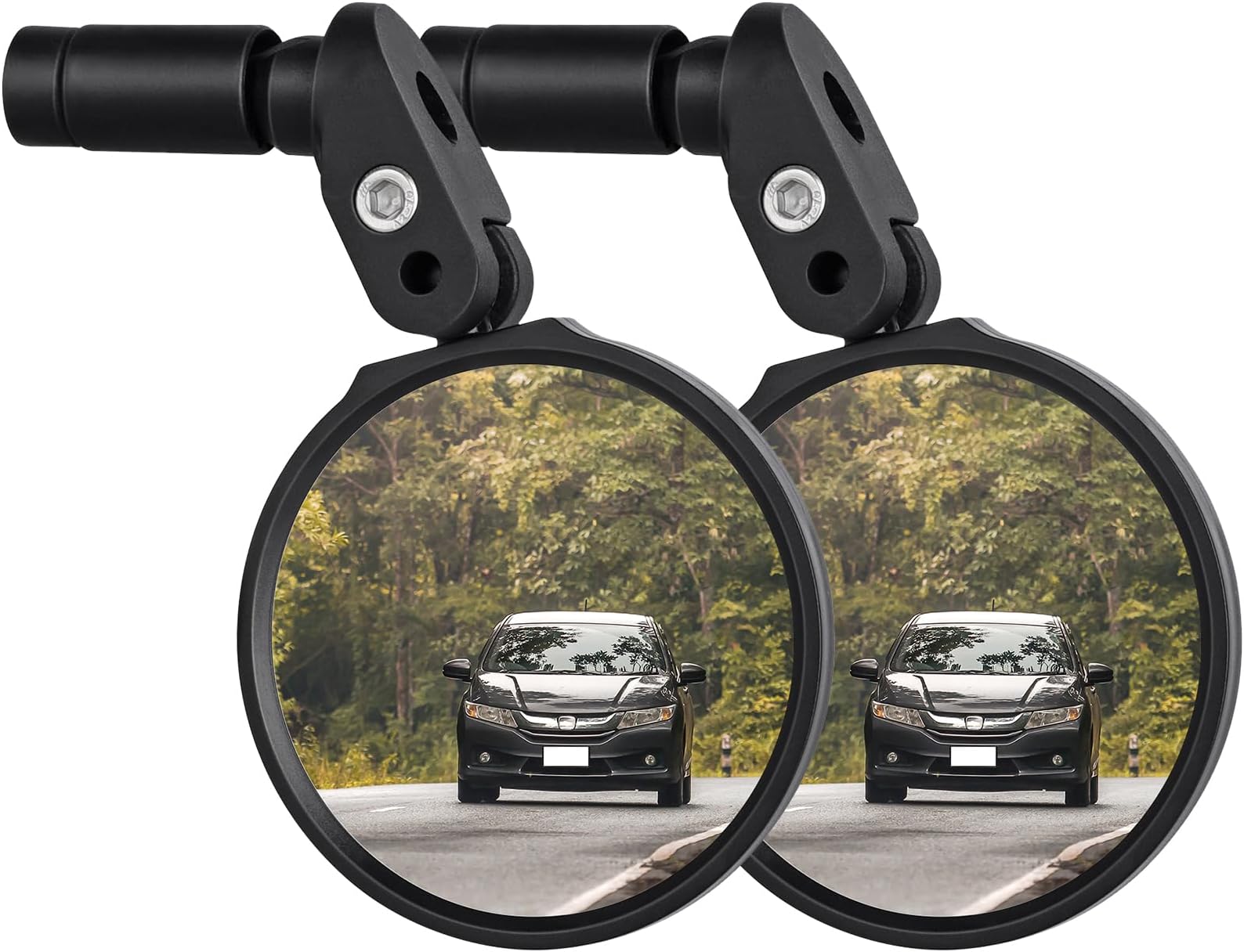 GROIC 2 Pack Bicycle Rearview Mirror 360u00b0 Adjustable Bending Handlebar Bike Mirror Wide Angle Rear View Mirrors Rotatable Acrylic Convex Mirror For Ride Safely Electric Bicycle Moped Cycling