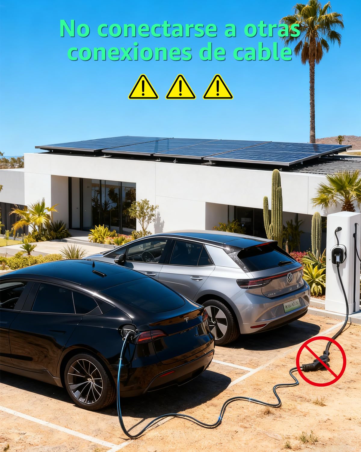 GONEO Cable de Carga Tipo 2 22kW 32A 6M, Modo 3 Cable Carga Para Coche Eléctrico con Bolsa,IP54 Impermeable,Compatible con Tesla,Kia,BYD,Renault,MG,Volkswagen,etc