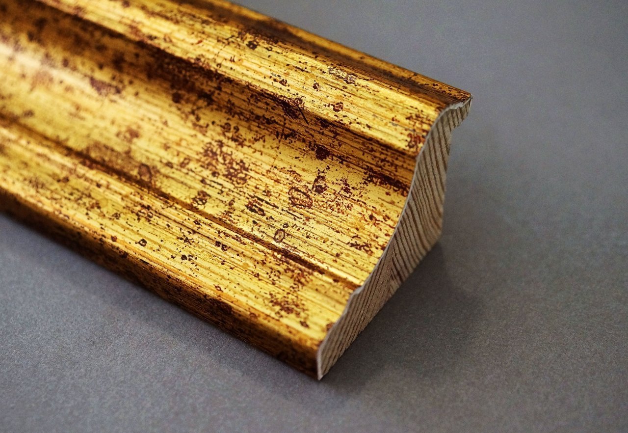 Cornice Per Foto 35x45 Cm Oro Opaco | Con Passepartout Per 30x40 | Vetro Acrilico | Esposizione Verticale/Orizzontale
