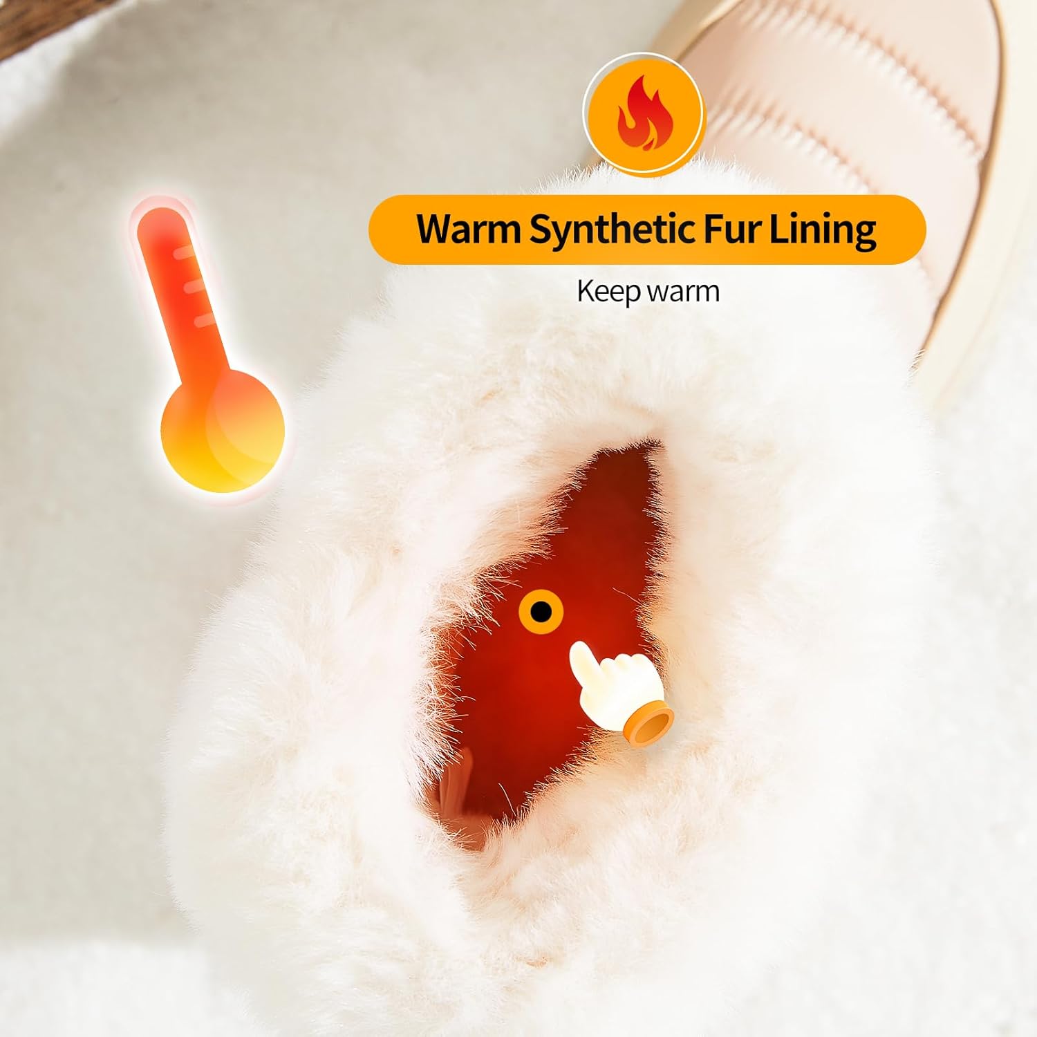 ZGR Womens Winter Snow Boots with furry,Waterproof Black and White Boots for women,Warm Mid Calf Boots for Outdoor - Image 3