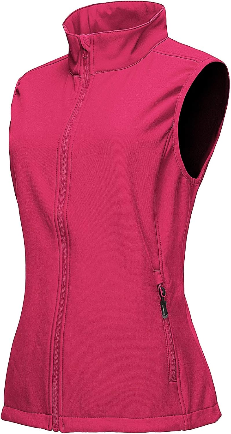 33,000ft Women's Running Vest Fleece Lined Zip Up Windproof Lightweight Softshell Vests Outerwear for Golf Hiking Sports : Sports & Outdoors