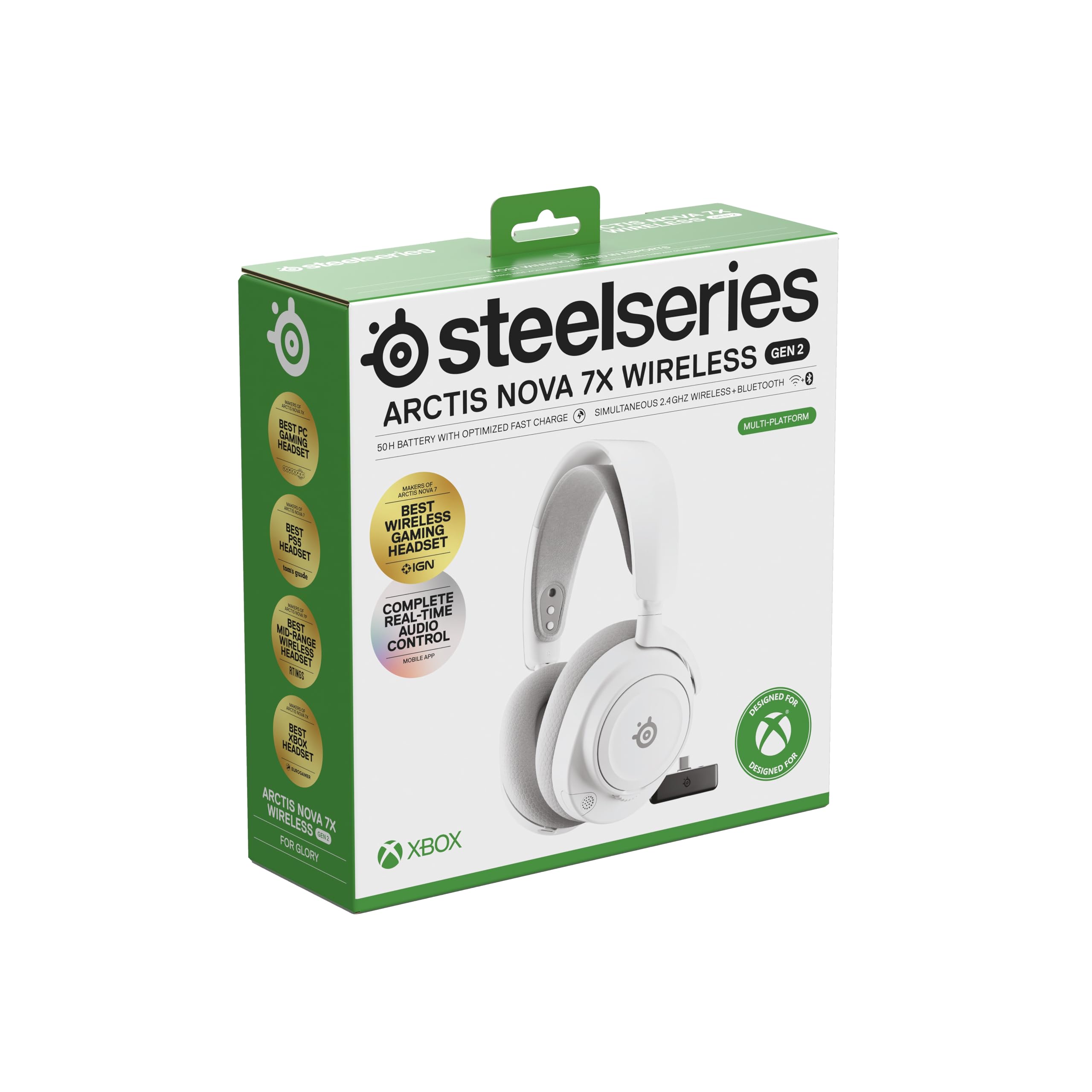 SteelSeries Arctis Nova 7X Wireless Gen2 Auriculares Gaming multiplataforma -Control de App en Tiempo Real -Más de 50 h -Controladores magnéticos de neodimio -2,4 GHz y Bluetooth -Xbox,PC,Switch1/2