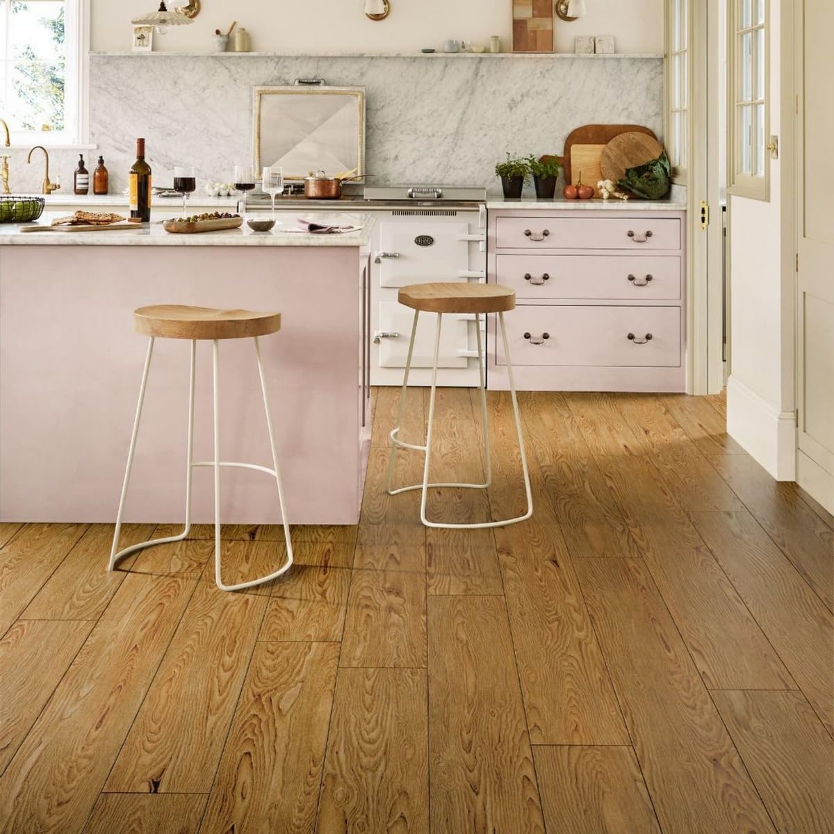 Chene42 20mm Engineered Wood Flooring 20/6 X 150mm Golden Handscraped Brown - Plank