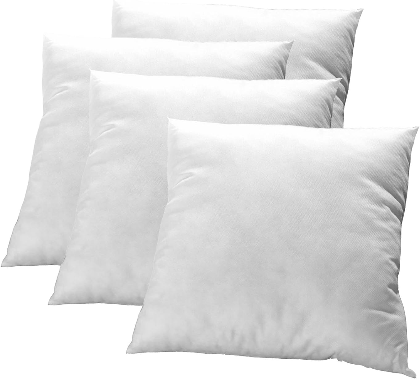 4 x Non-Woven Polyester Inner Cushion Pads, 50 x 50 cm for Decorative Cushions, 100% Washable Polyester Fibre (Corovin)