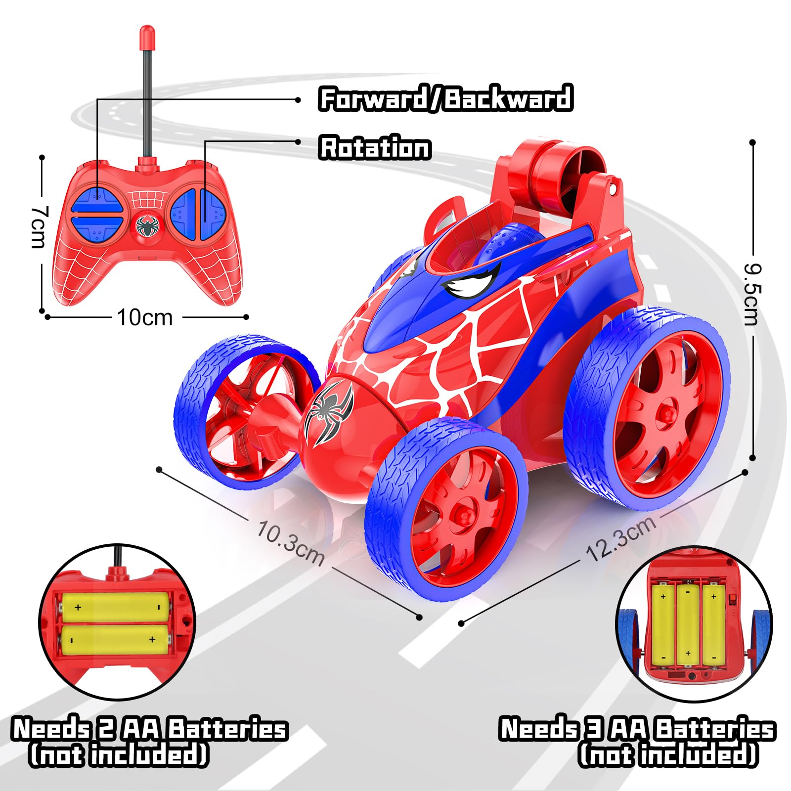 Buoeuik Voiture Telecommandé Enfant, Mini RC Stunt Spider Car 360°Rotation Jouet Garçon 3 4 5 6 7 Ans Fille Cadeau Anniversaire Noel Jeux Véhicule Téléguidée Intérieur Extérieur - 5