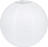 LIHAO 12 Inch White Round Paper Lanterns (10 Pack) - Foldable for Weddings, Parties, Baby Showers & DIY Crafts