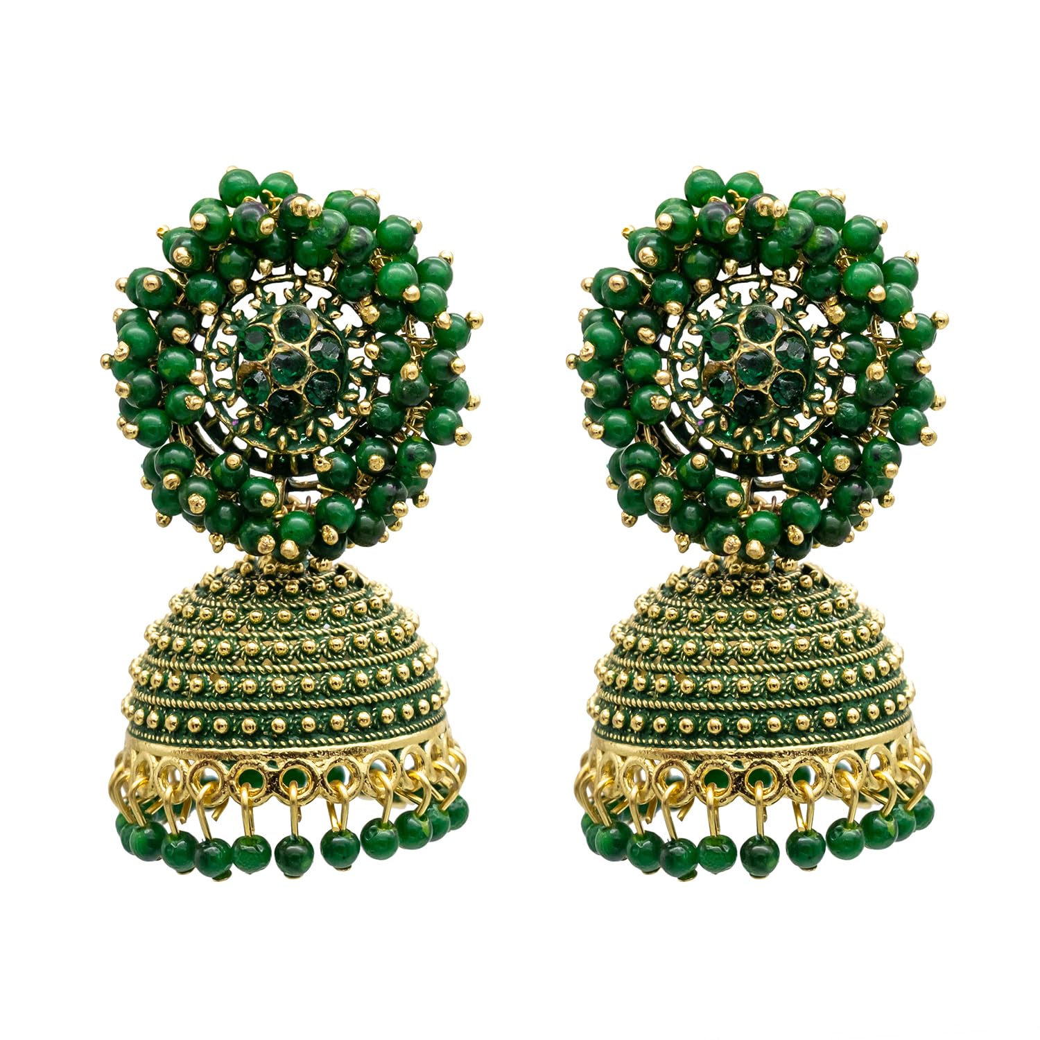 Shining Jewel Traditional Indian Gold Plated With Black Colour CZ, Crystal Studded Jhumka Earring For Women - Black (SJE_76_BK) (B0CSW9KMYR) Amazon Price History, Amazon Price Tracker