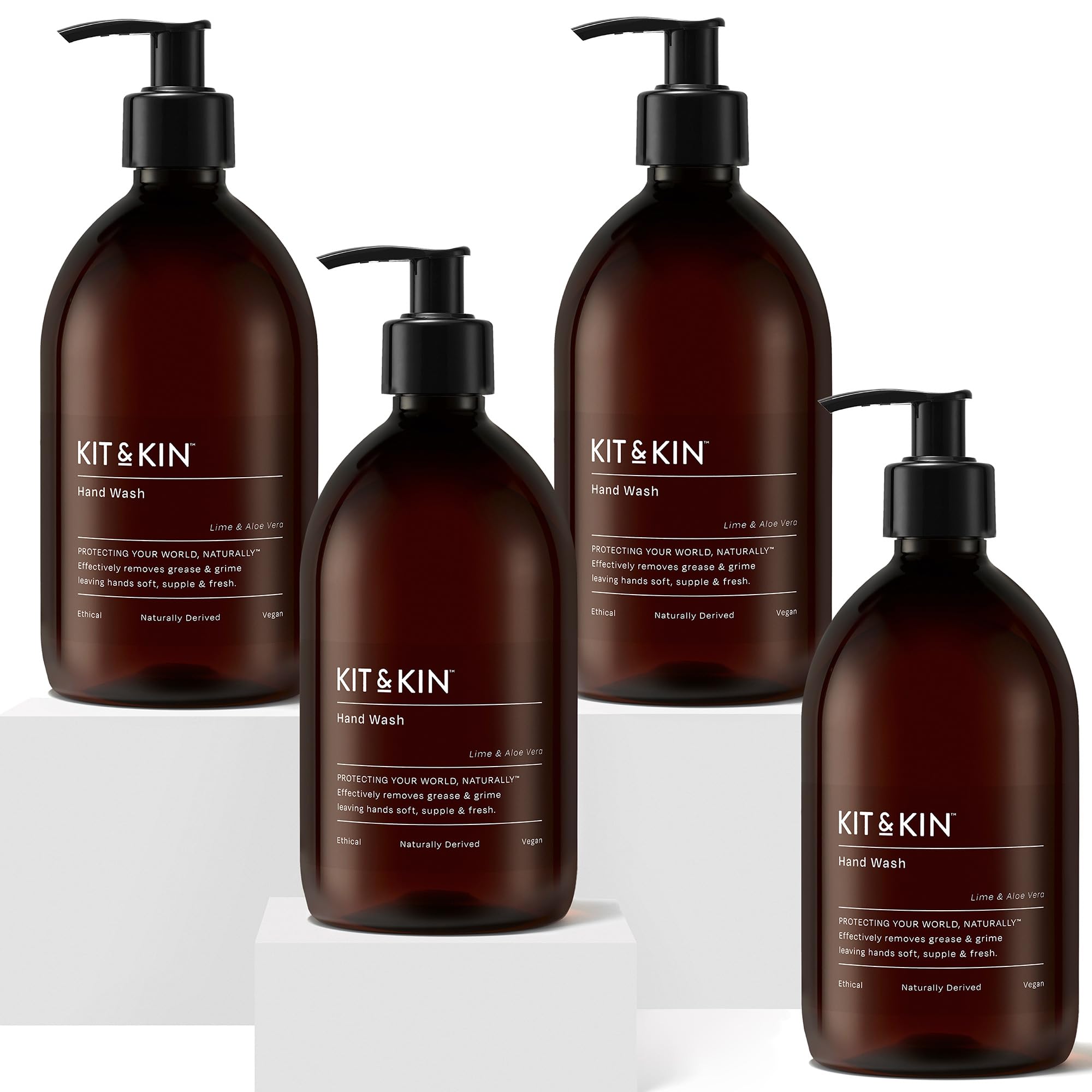 Eco Hand Wash - 4 Bottles | Lime & Aloe Vera Natural Hand Soap | Plant-Based & Vegan | No Harsh Chemicals | 100% Naturally Derived | Neutralises 99.9% of Harmful Bacteria | Made in UK