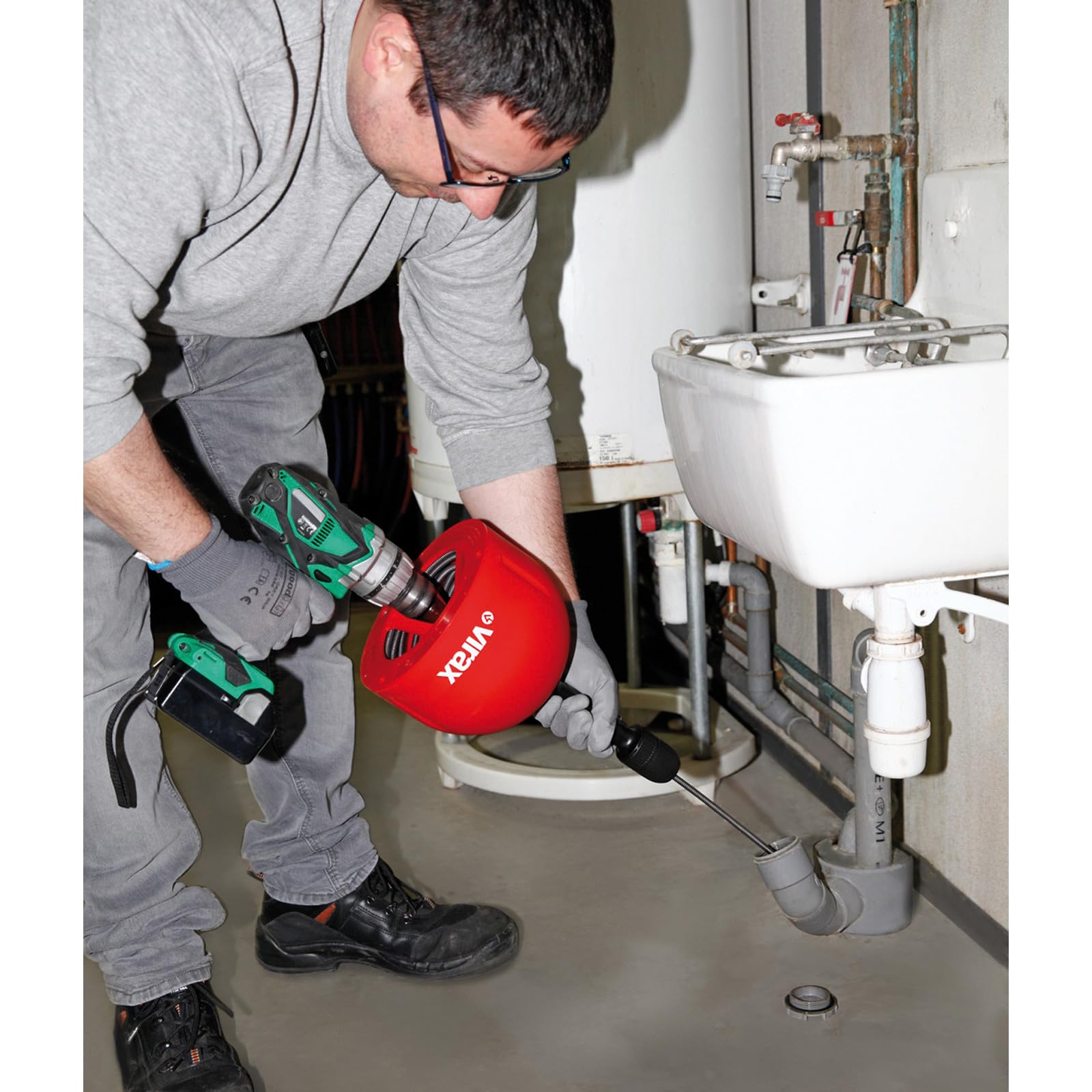 Virax - Déboucheur Professionnel VAL 26, câble 7.5 m de 7 mm | Deboucheur à tambour professionnel VAL 26