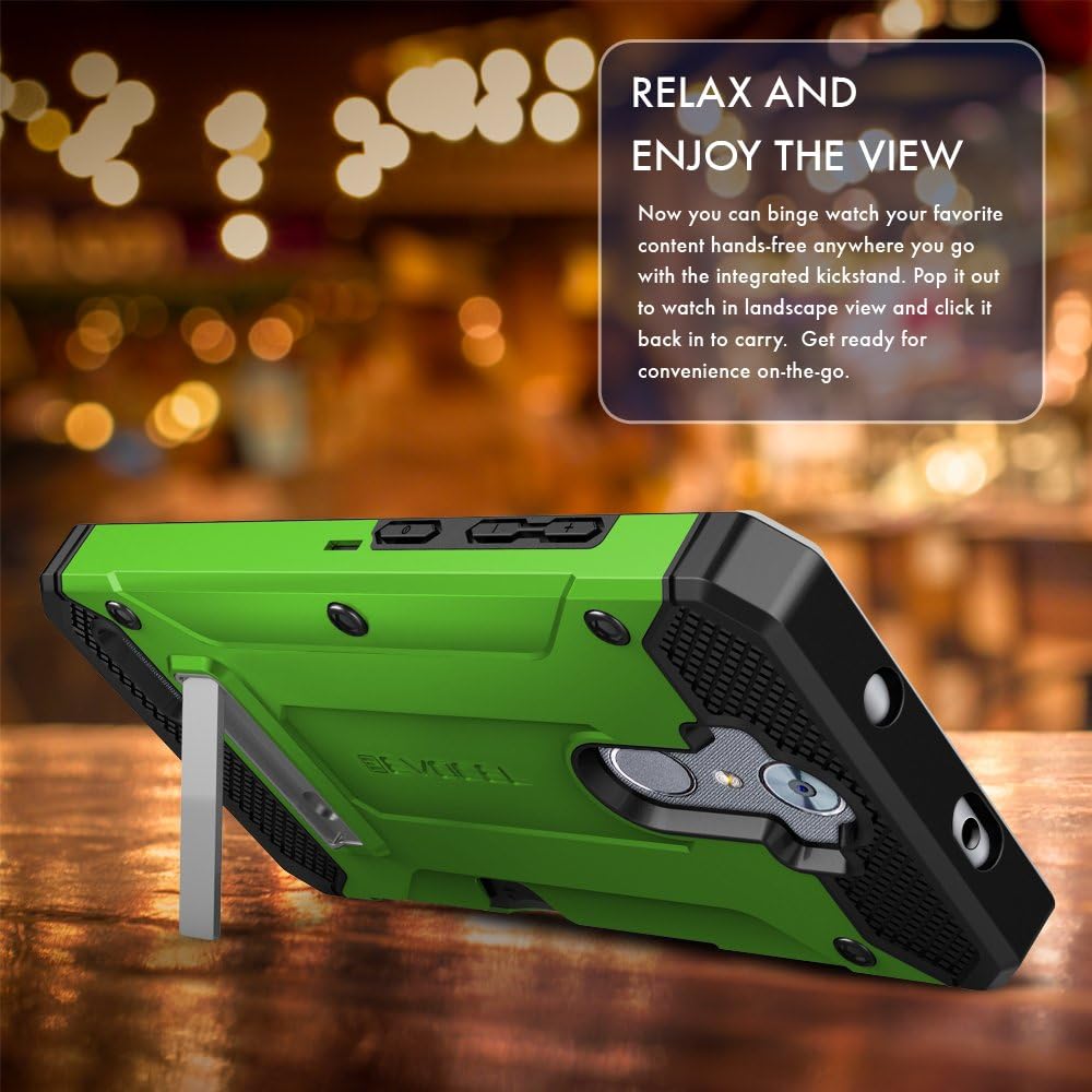 ZTE MAX XL Case, Evocel [Explorer Series Pro] Dual Layer Credit Card Case with Glass Screen Protector & Magnetic Kickstand for ZTE Blade Max 3/ ZTE Blue Max/ZTE N9560/ ZTE Z986/ ZTE N986, Green