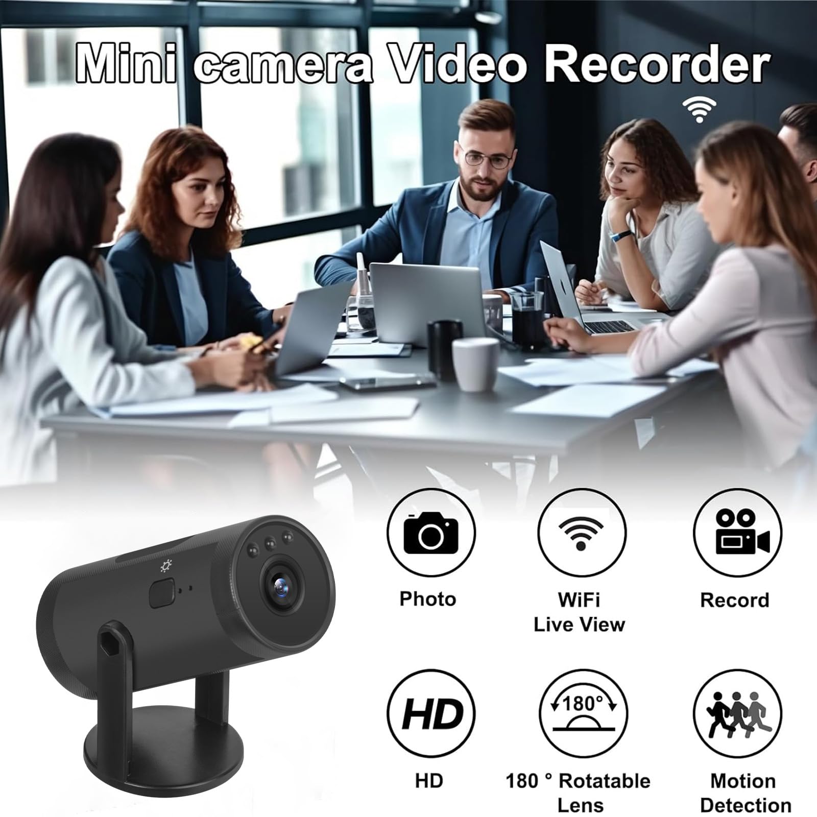 Genérico Mini Camara Oculta 1080P HD WiFi Camaras de Vigilancia sin Cables Camara Seguridad Vigilancia Cámara,con Batería de 12h,para Ver En El Movil Interior CAM con Detección de Movimiento (ML) - 4