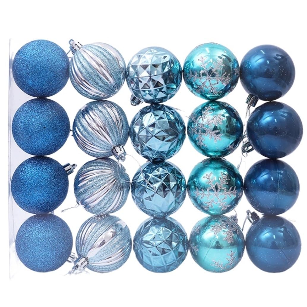 Bolas Arbol de Navidad 20 Piezas Bolas De Navidad Adornos Bola Colgante, Adorno 6 Cm/2,36 Pulgadas para Decoración Fiesta Decoración de Temporada(A)