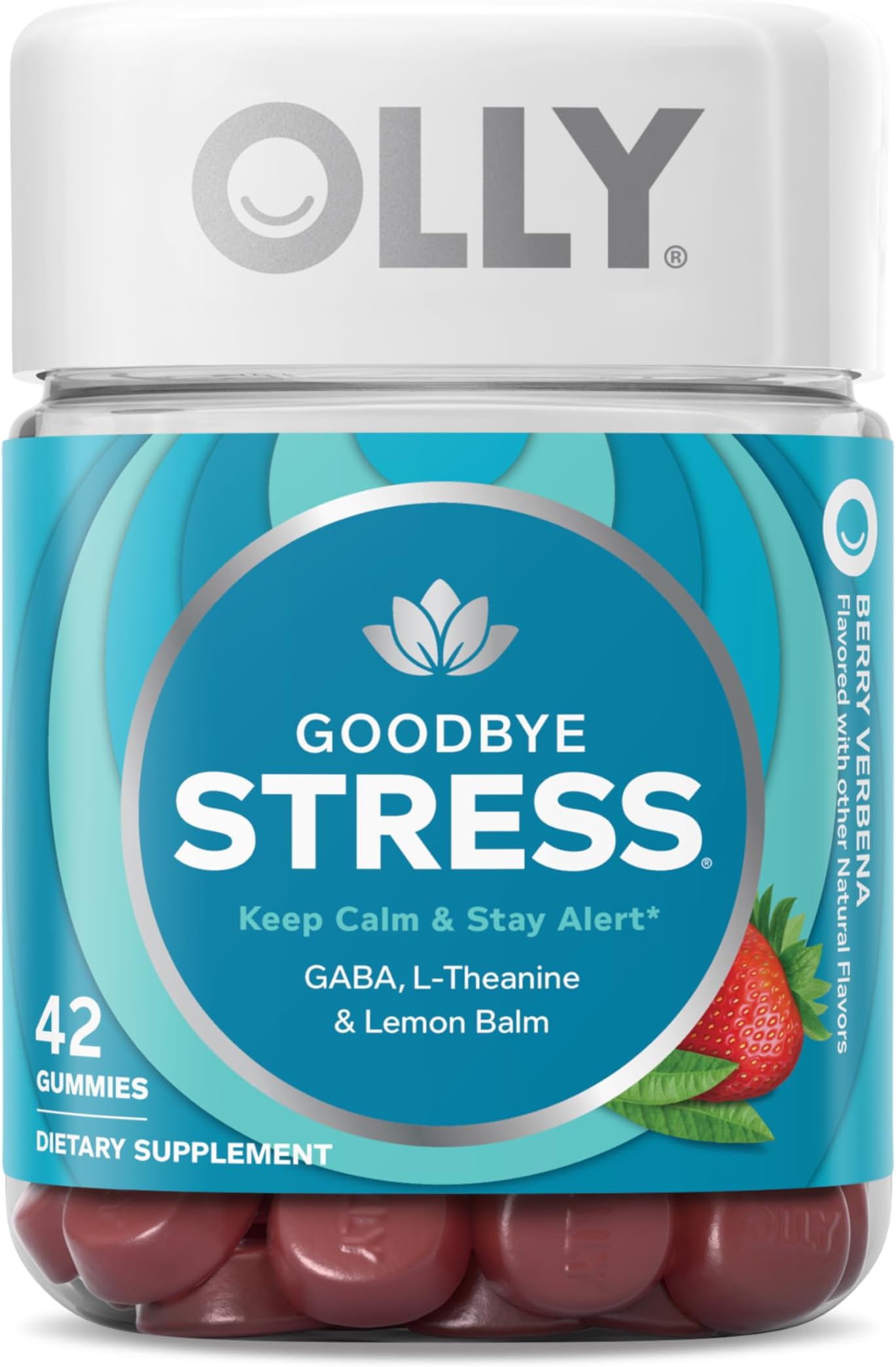 OLLY Goodbye Stress Gummy Supplements, BerryÃ‚ Verbena,Ã‚ 42 Count