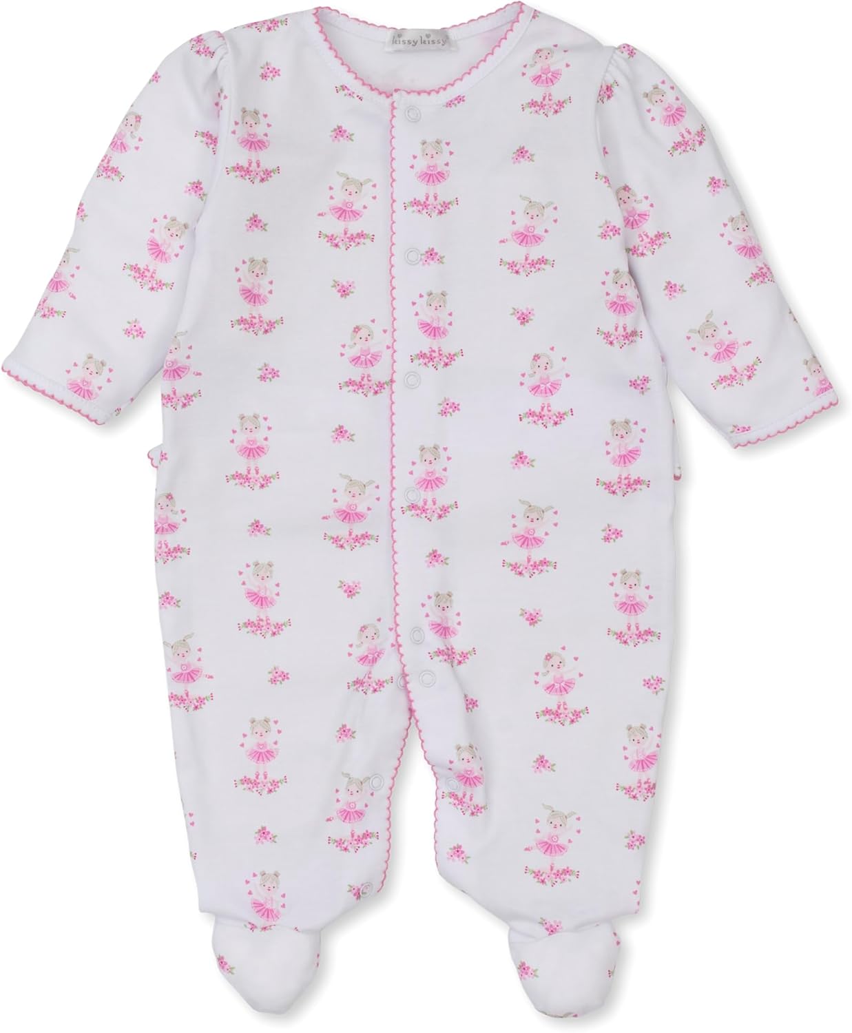 Kissy Kissy Baby-Girls Infant Ballet Blossoms Print Footie