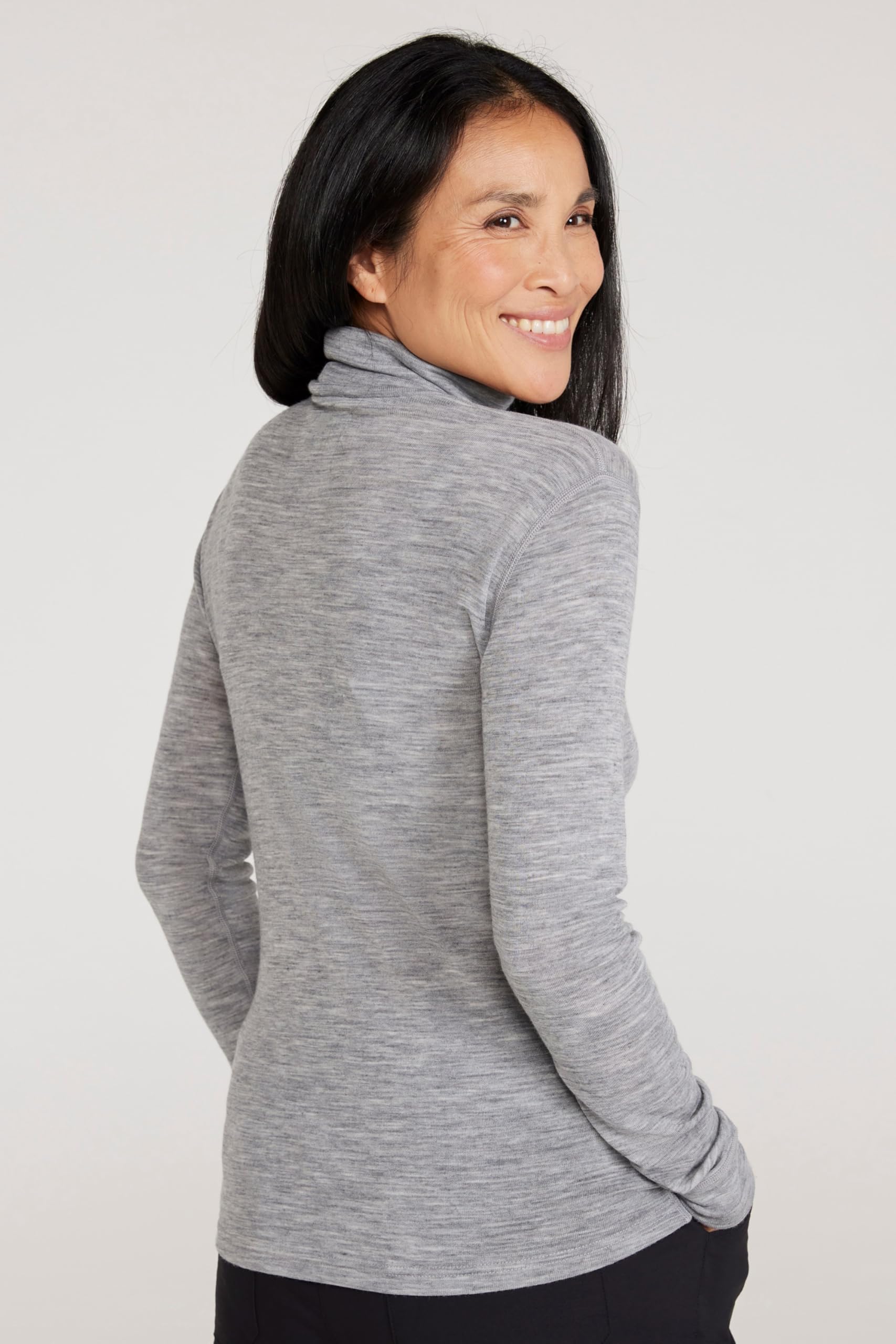 Mountain Warehouse Top de Merino de Cuello Alto para Mujer - Capa Interior antibacteriana, absorción y Secado rápidos - Ideal para Acampar en Invierno y Senderismo
