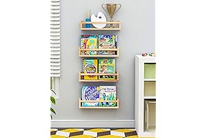 Nursery Book Shelves Set of 2 | Nursery Shelves for Kids Book Organizer Shelf