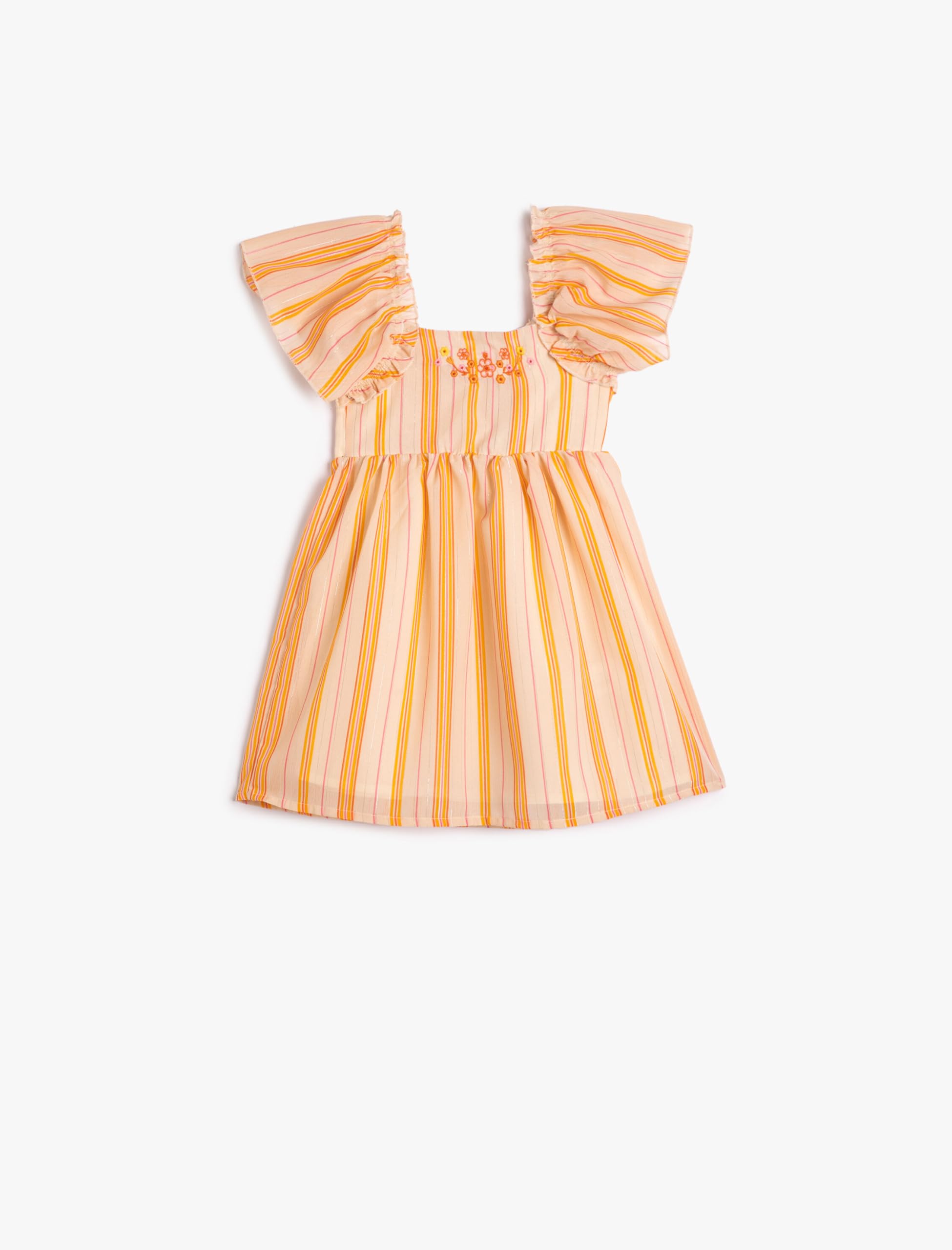 Vestido transpirable de algodón antibacteriano con bordado de flores 4