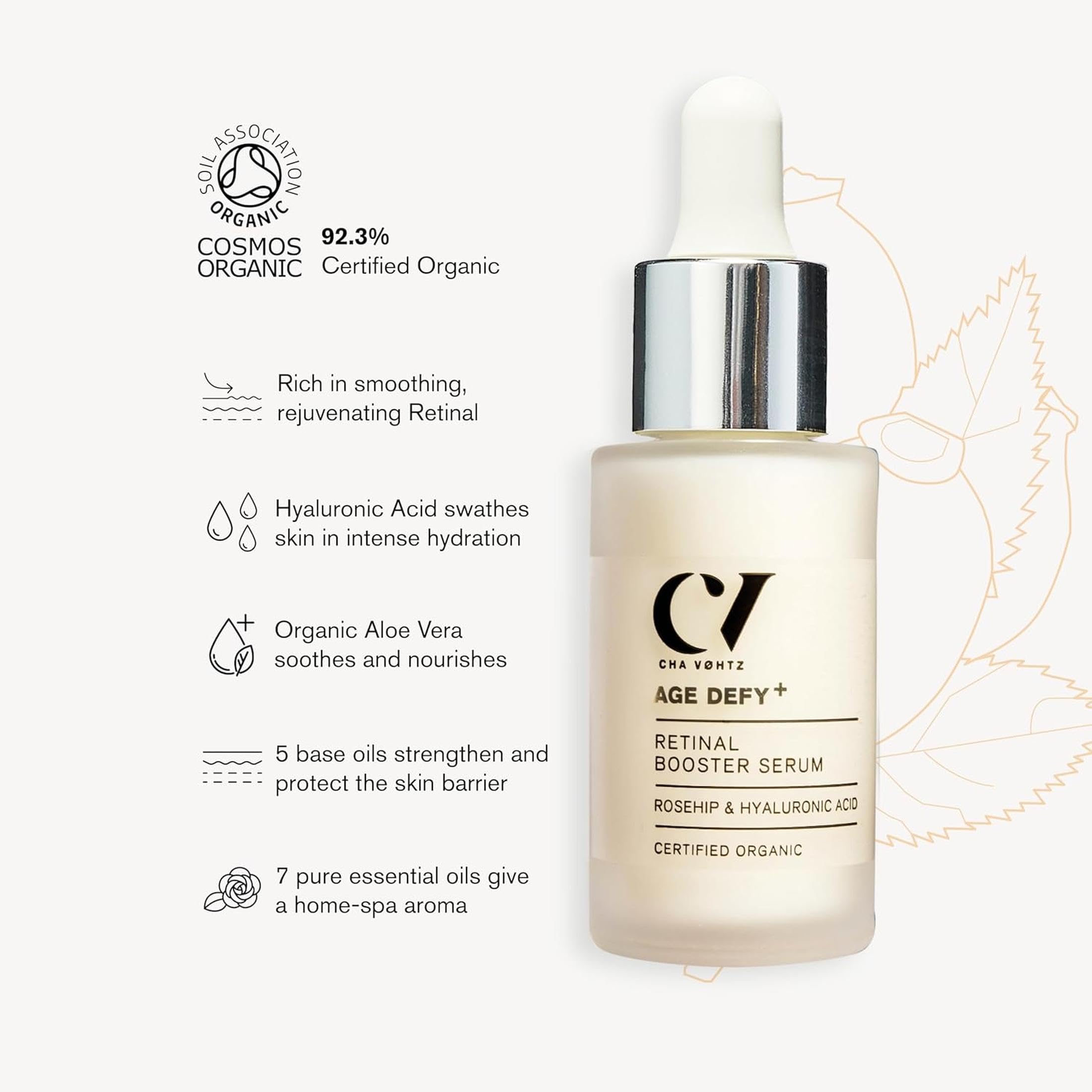 Green People Age Defy+ Retinal Booster Serum para Piel Sensible, 30ml | Alternativa Natural y Orgánica al Retinol, Apta para Piel Sensible, Suave Retinal, Hidratante y Calmante