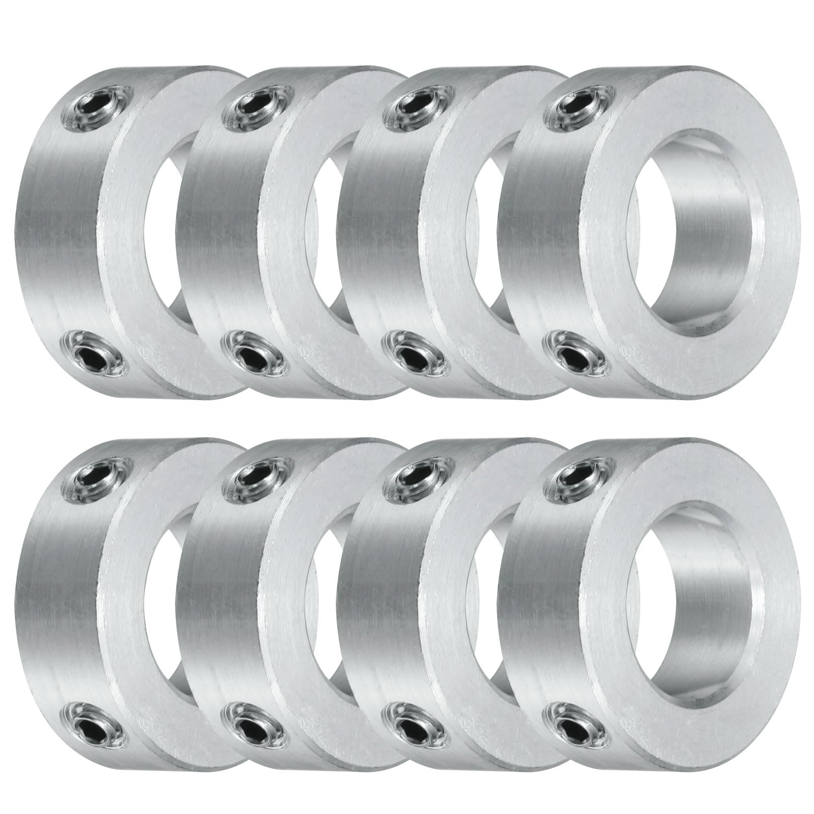 QUARKZMAN 8pcs Collares de Tornillo de Fijación 14mm, 25mm OD y 9mm Grosor, Collar de Sujeción con Tope para Guía de Eje de Varilla Lineal