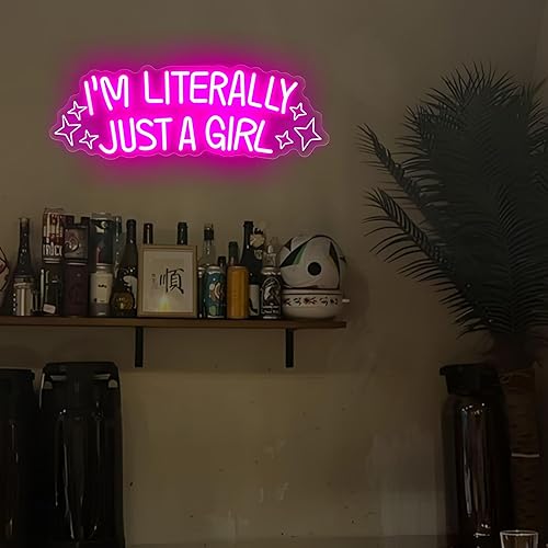 Miniatura 5 de Letrero de neón LED con texto en inglés "I'M LITERALLY JUST A GIRL para dormitorios de adolescentes, dormitorios, dormitorios femeninos, regalo para